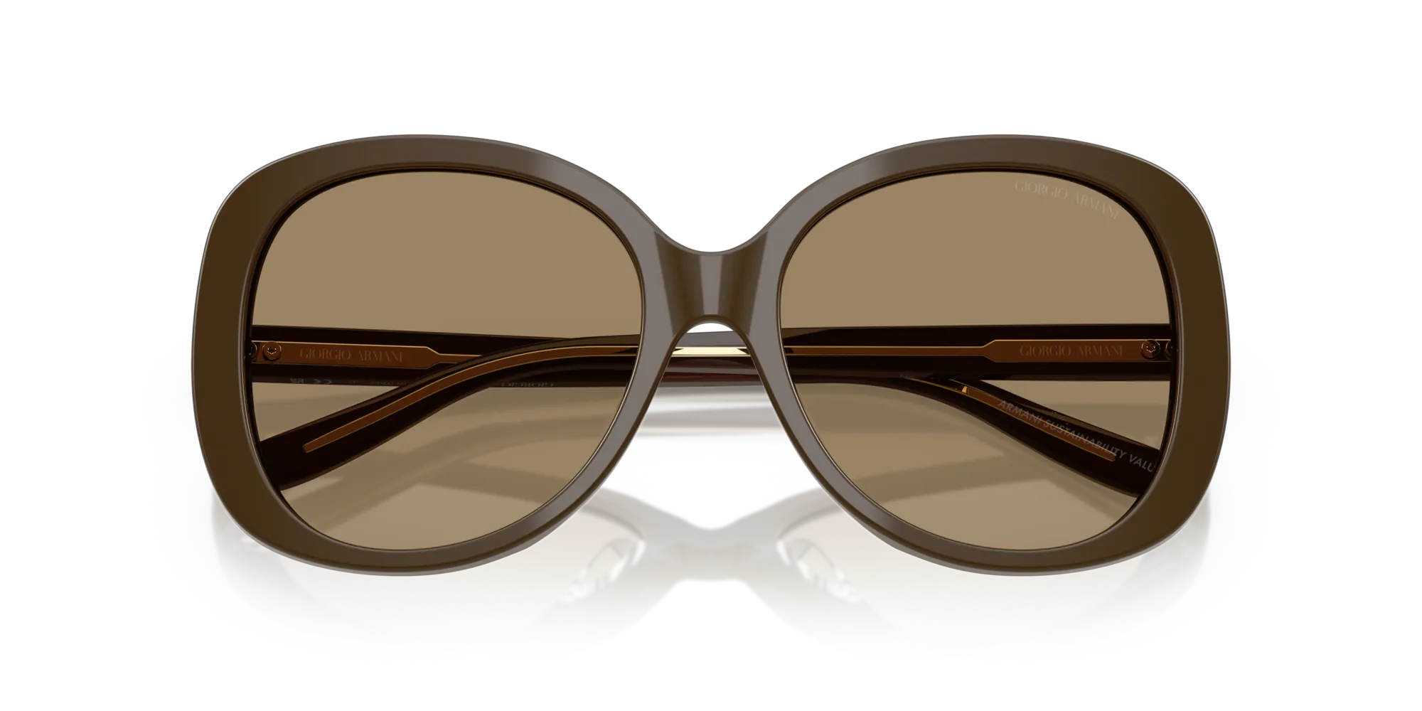 Giorgio Armani AR8229U 595753 Occhiali da sole Acetato Marrone Marrone Rotonda Normale - immagine 2