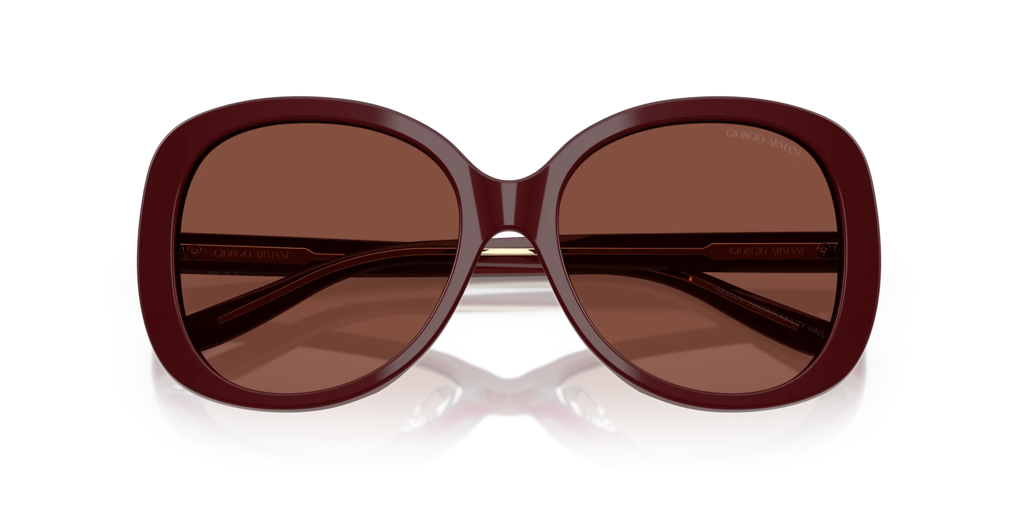 Giorgio Armani AR8229U 5955C5 Occhiali da sole Acetato Rosso Rosso Rotonda Normale - immagine 2