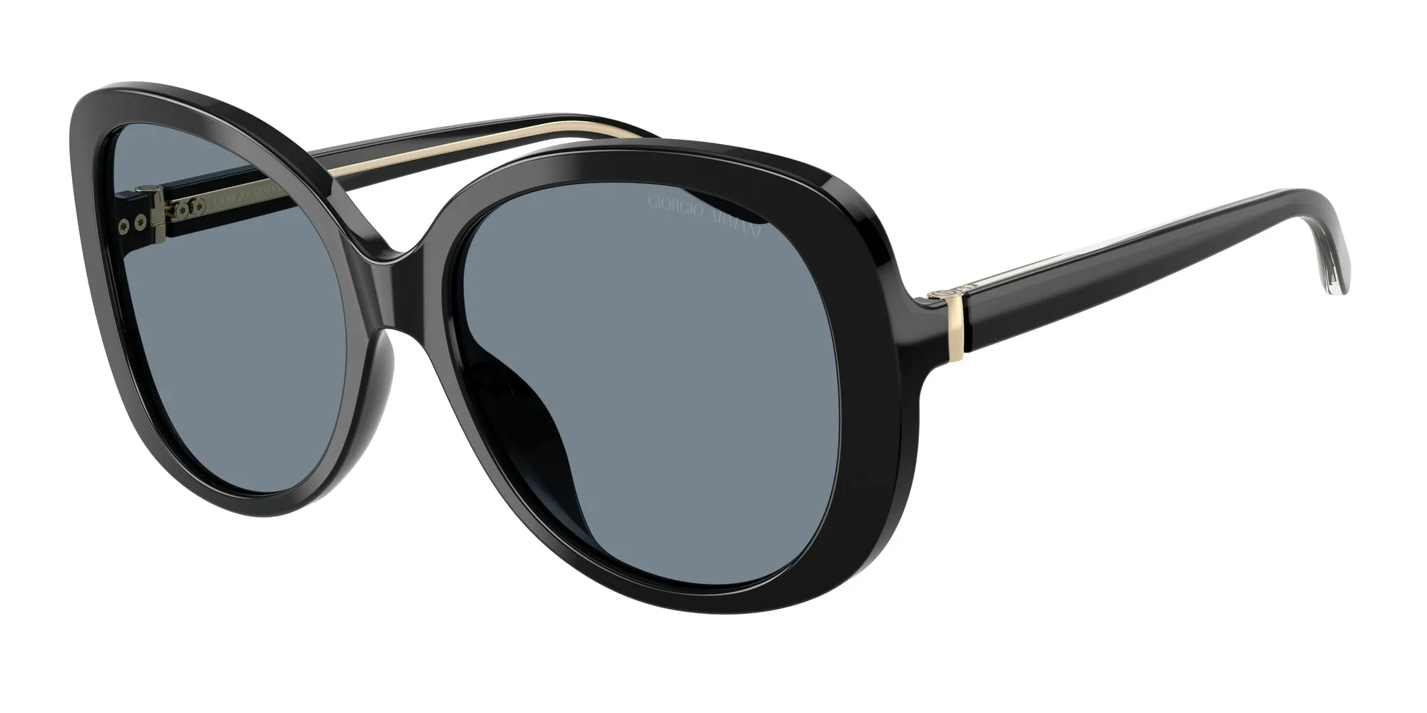 Giorgio Armani AR8229U 587556 Occhiali da sole Acetato Nero Blu Rotonda Normale - immagine 1