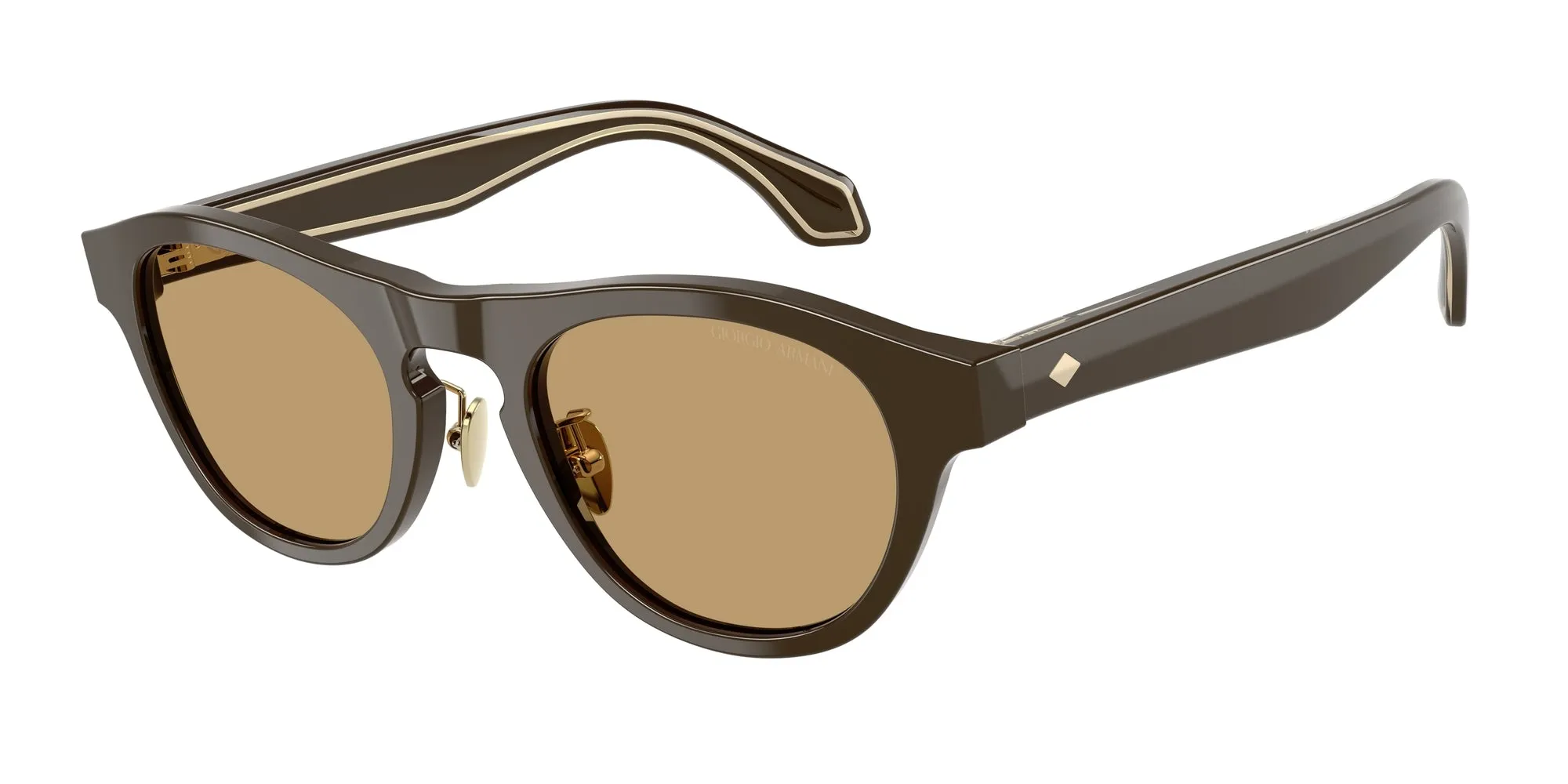 Giorgio Armani AR8225 619473 Occhiali da sole Acetato Marrone Marrone Rotonda Normale - immagine 1