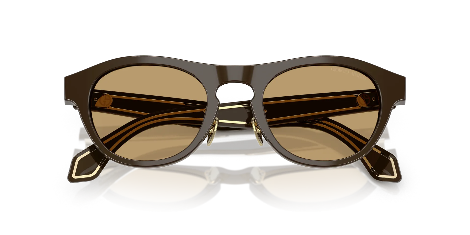 Giorgio Armani AR8225 619473 Occhiali da sole Acetato Marrone Marrone Rotonda Normale - immagine 2