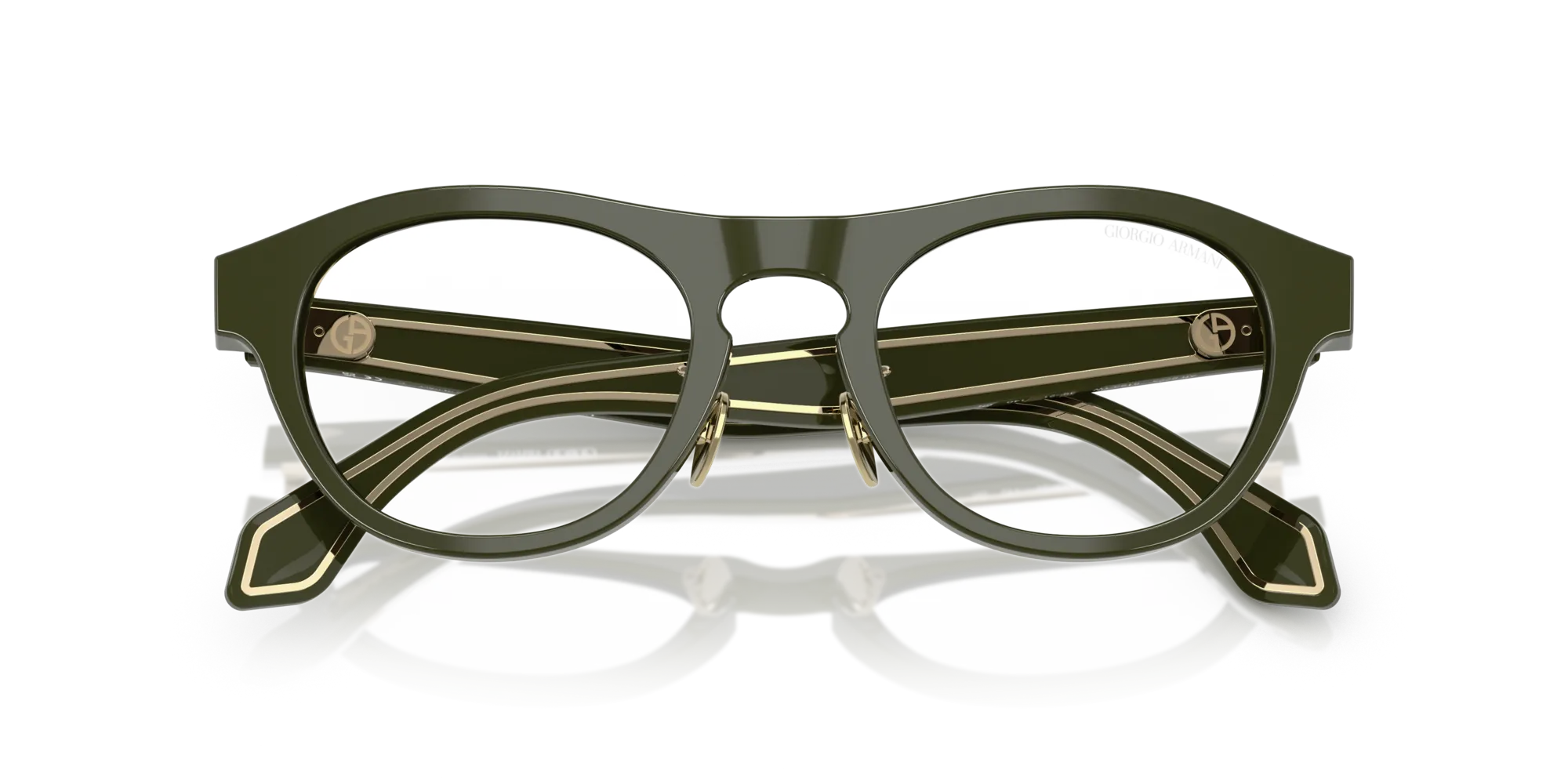 Giorgio Armani AR8225 61931W Occhiali da sole Acetato Verde Trasparente Rotonda Normale - immagine 2