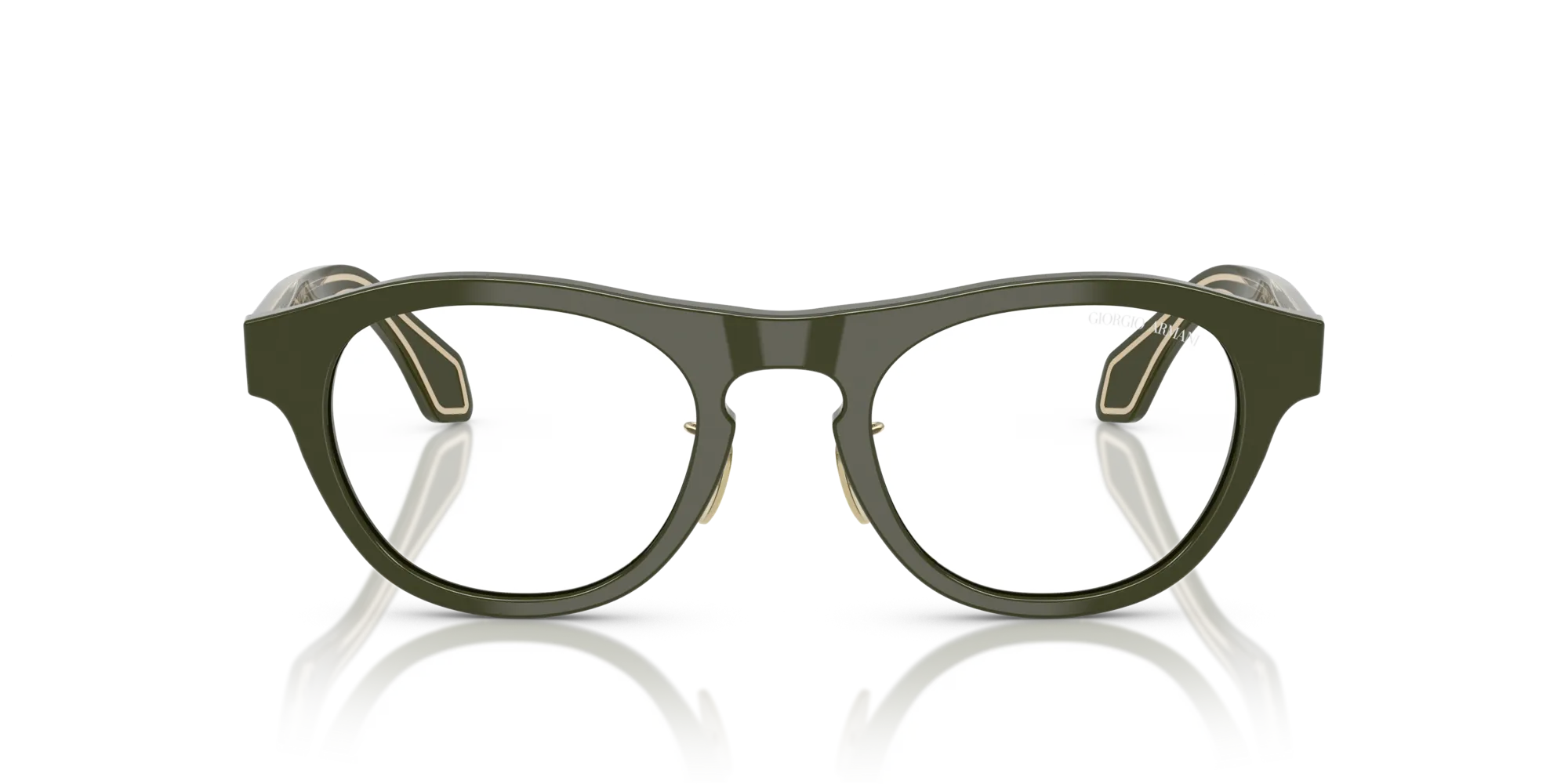 Giorgio Armani AR8225 61931W Occhiali da sole Acetato Verde Trasparente Rotonda Normale - immagine 3