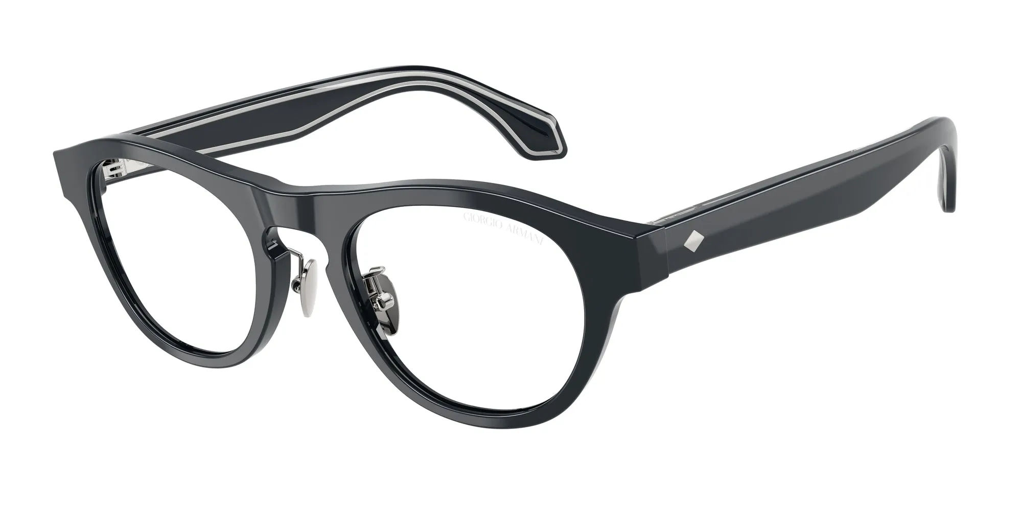 Giorgio Armani AR8225 61571W Occhiali da sole Acetato Blu Trasparente Rotonda Normale - immagine 1
