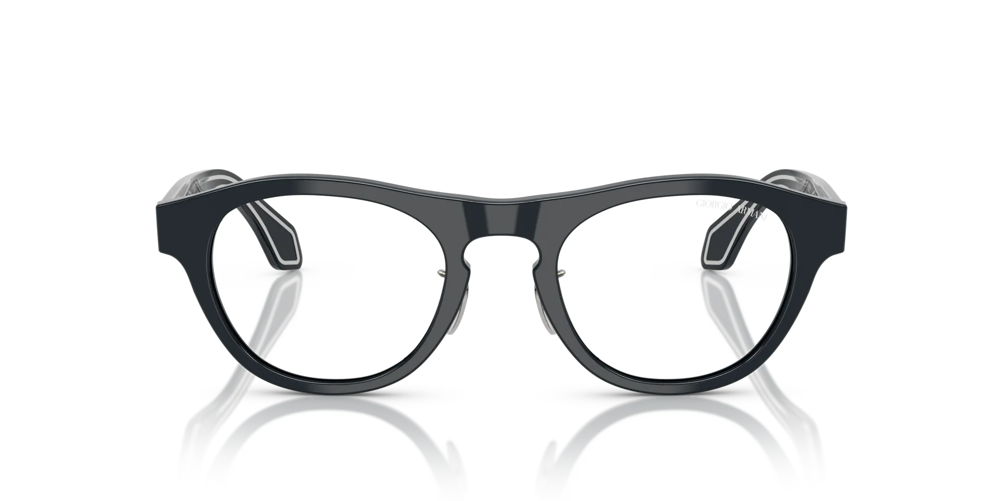 Giorgio Armani AR8225 61571W Occhiali da sole Acetato Blu Trasparente Rotonda Normale - immagine 3