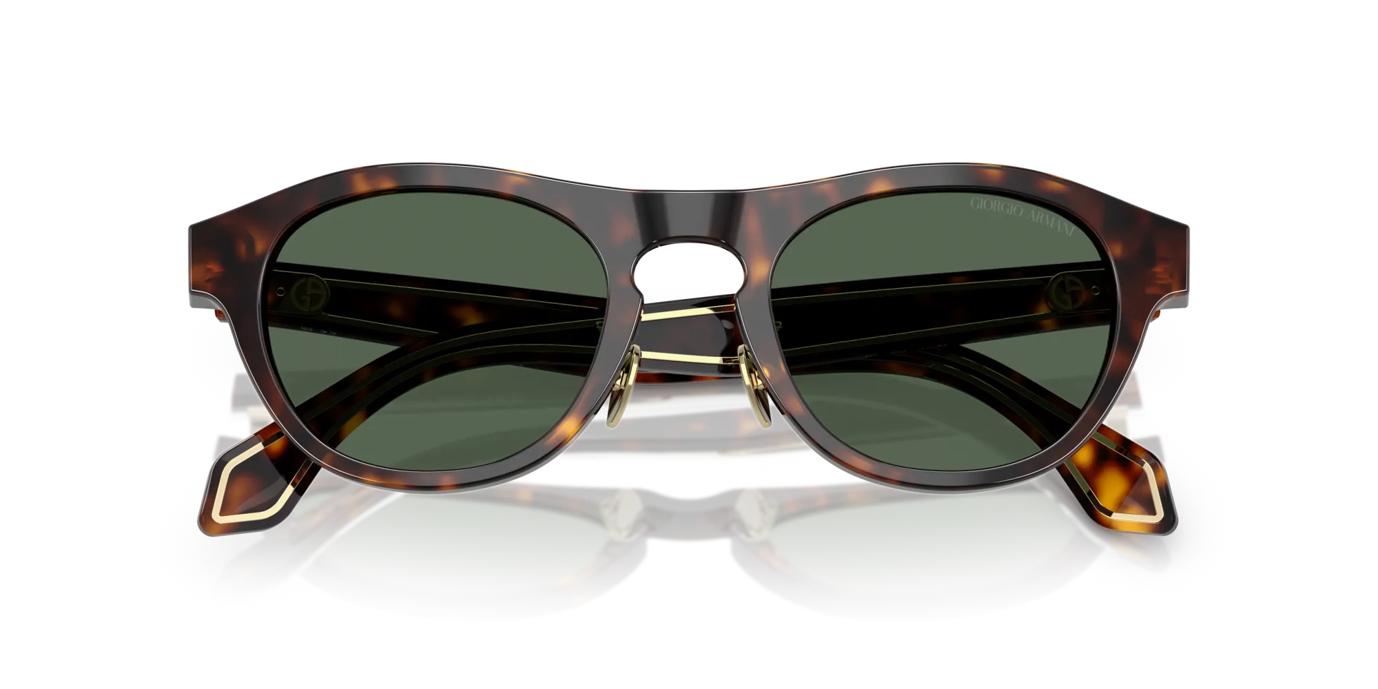 Giorgio Armani AR8225 502671 Occhiali da sole Acetato Tartaruga Verde Rotonda Normale - immagine 2