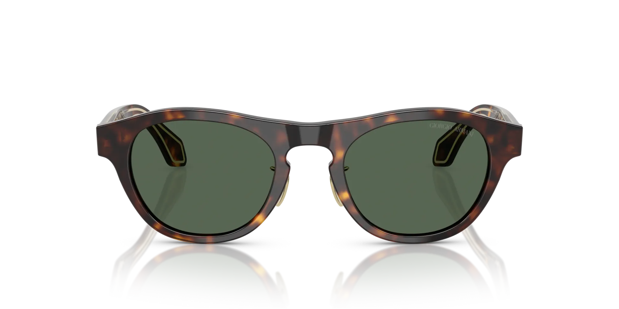 Giorgio Armani AR8225 502671 Occhiali da sole Acetato Tartaruga Verde Rotonda Normale - immagine 3