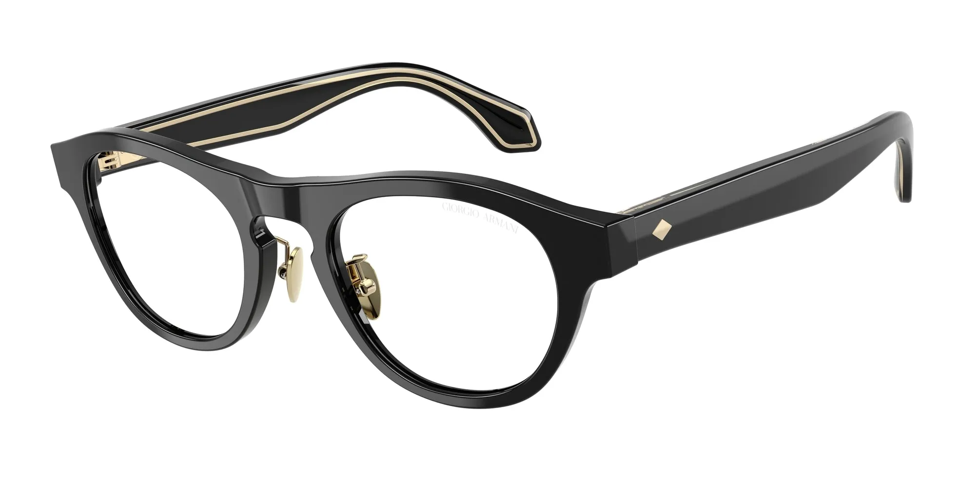 Giorgio Armani AR8225 50011W Occhiali da sole Acetato Nero Trasparente Rotonda Normale - immagine 1