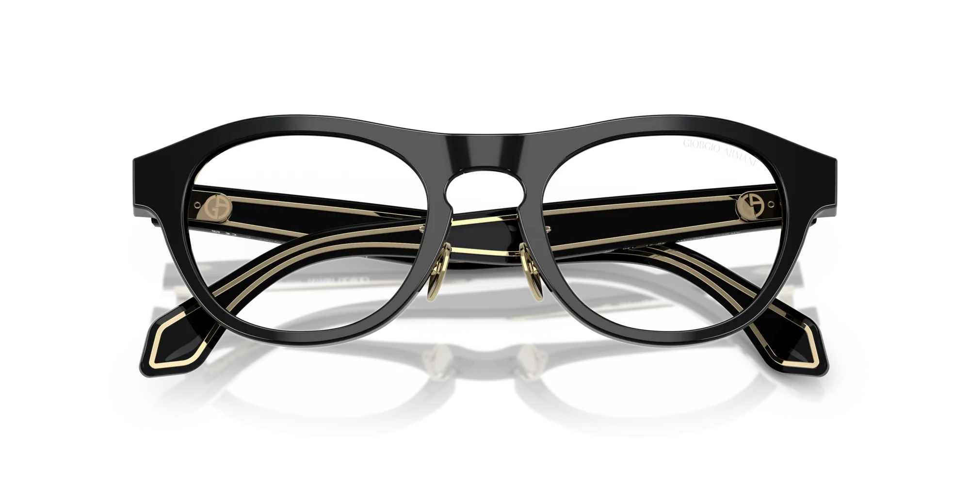 Giorgio Armani AR8225 50011W Occhiali da sole Acetato Nero Trasparente Rotonda Normale - immagine 2