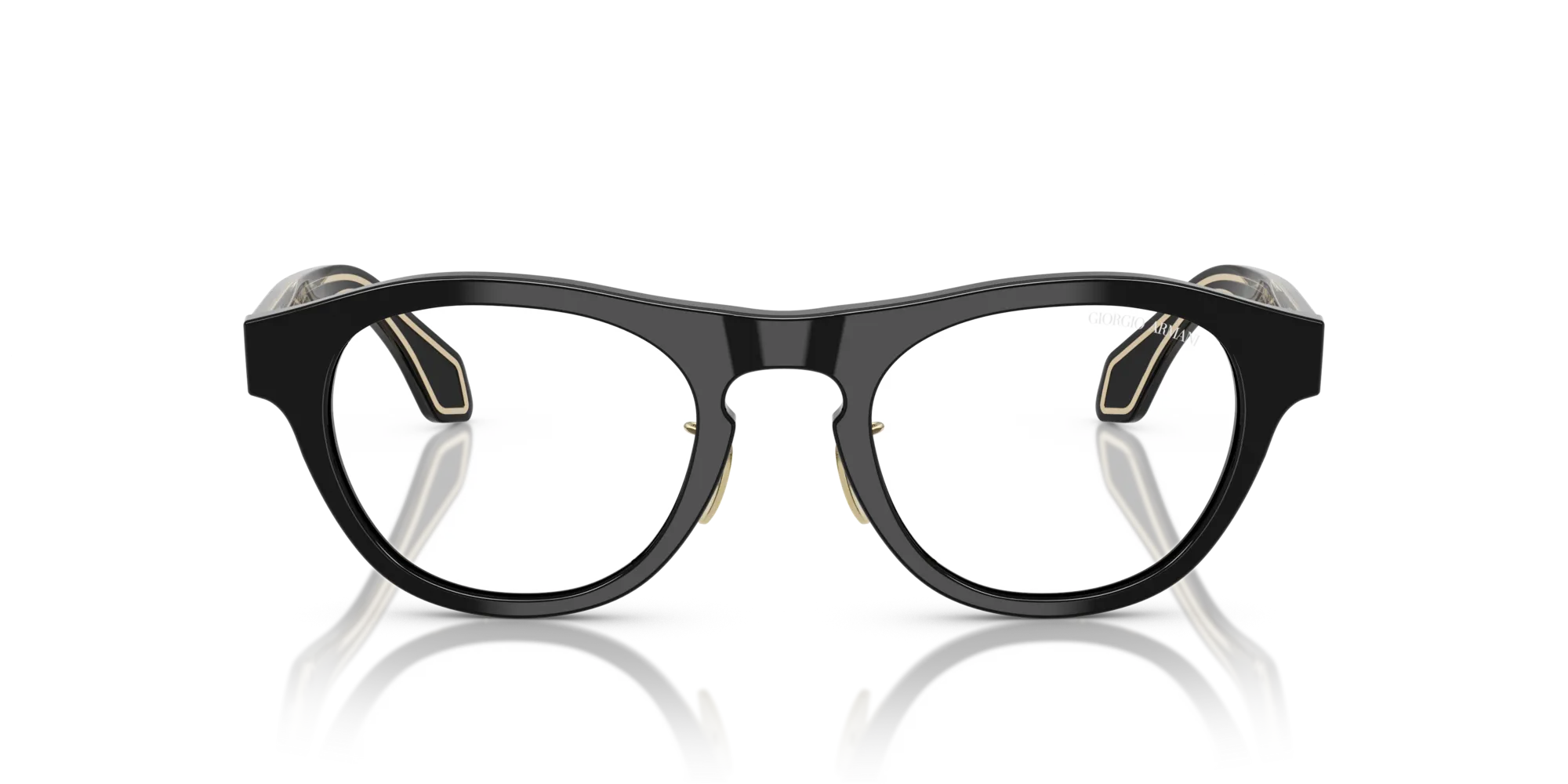 Giorgio Armani AR8225 50011W Occhiali da sole Acetato Nero Trasparente Rotonda Normale - immagine 3