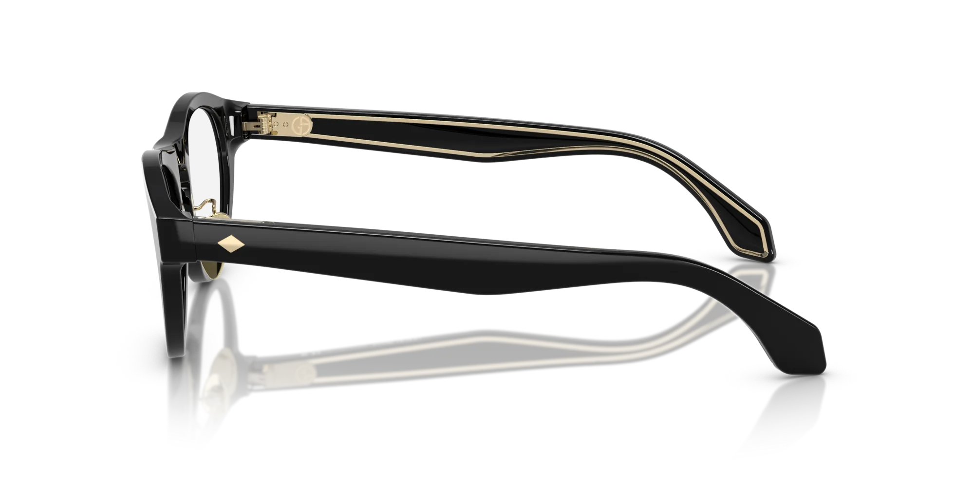 Giorgio Armani AR8225 50011W Occhiali da sole Acetato Nero Trasparente Rotonda Normale - immagine 4