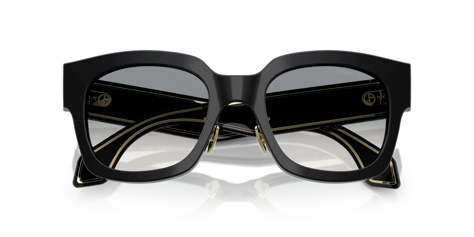 Giorgio Armani AR8223 500111 Occhiali da sole Acetato Nero Grigio Squadrata Normale Sfumato - immagine 2