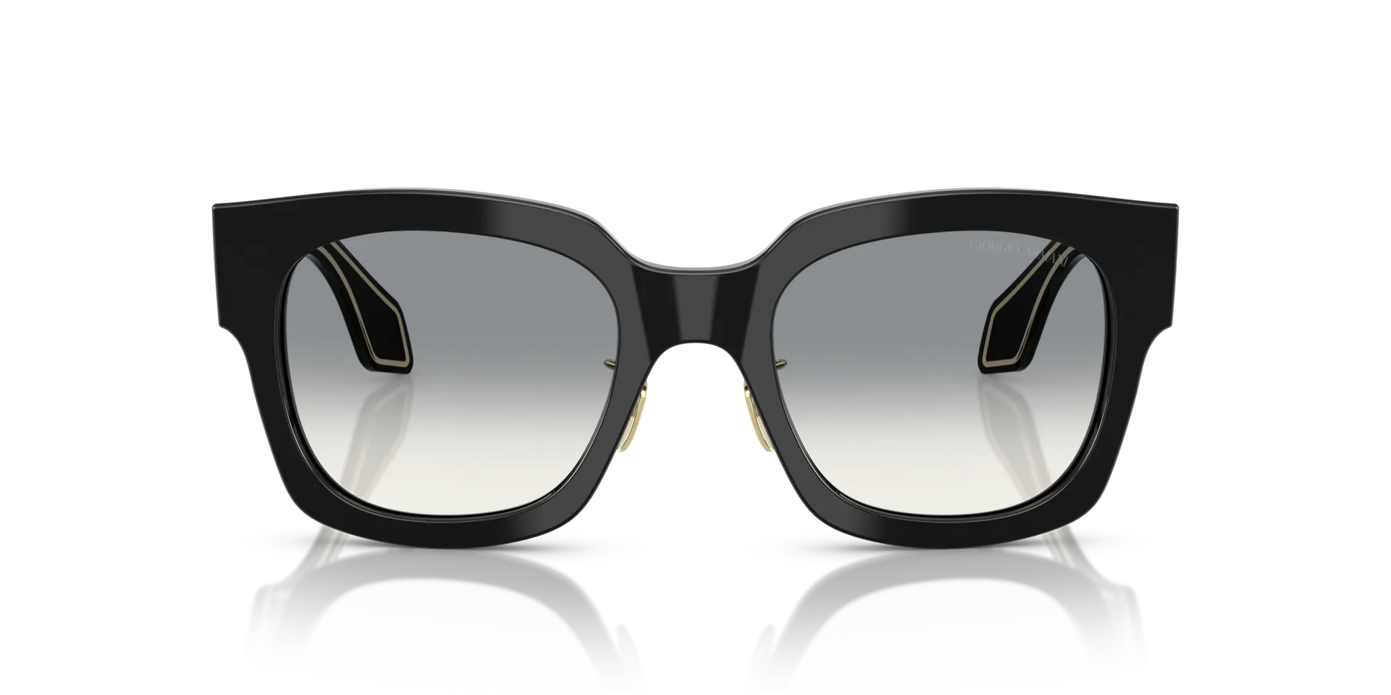 Giorgio Armani AR8223 500111 Occhiali da sole Acetato Nero Grigio Squadrata Normale Sfumato - immagine 3