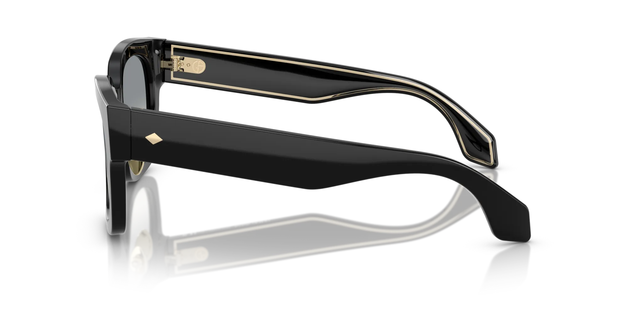 Giorgio Armani AR8223 500111 Occhiali da sole Acetato Nero Grigio Squadrata Normale Sfumato - immagine 4