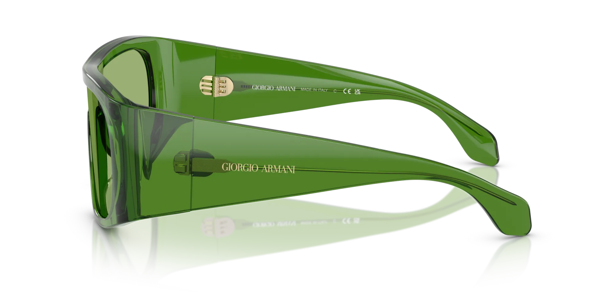 Giorgio Armani AR8222U 6191/2 Occhiali da sole Acetato Verde Verde Squadrata Normale - immagine 4