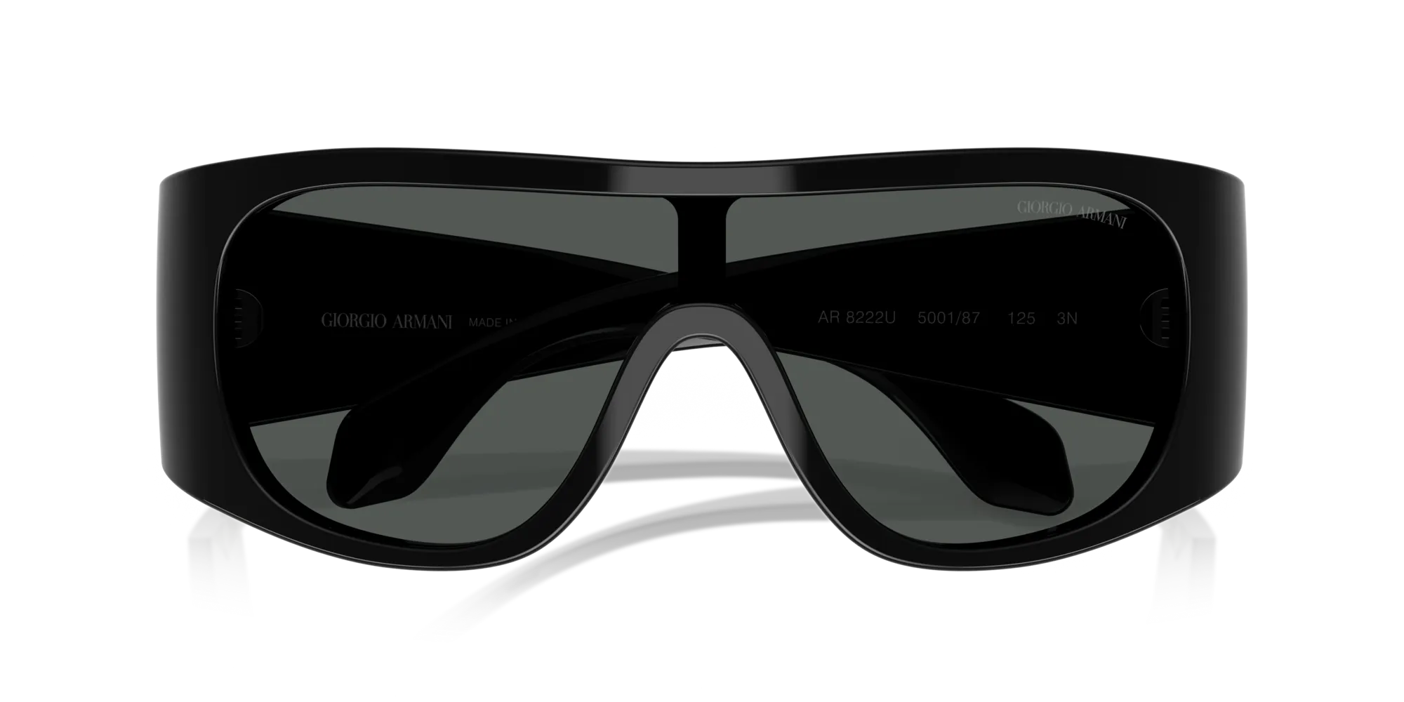 Giorgio Armani AR8222U 500187 Occhiali da sole Acetato Nero Grigio Squadrata Normale - immagine 2