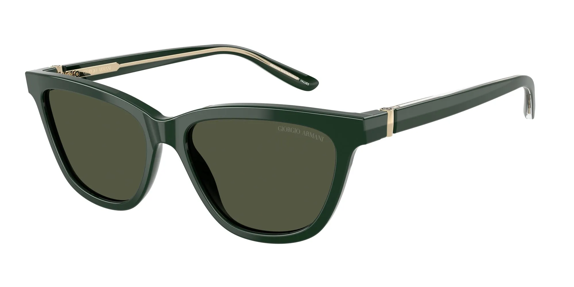 Giorgio Armani AR8221 617331 Occhiali da sole Acetato Verde Verde Cat Eye Normale - immagine 1