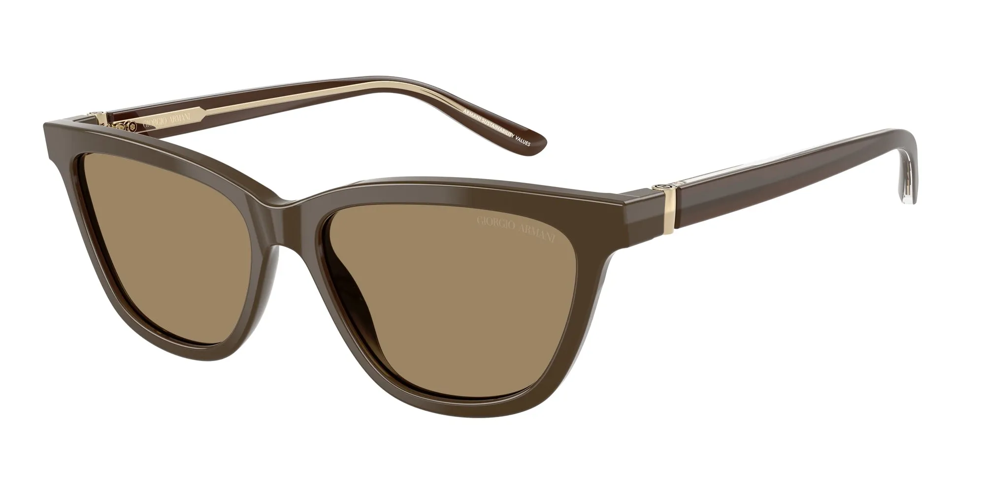 Giorgio Armani AR8221 595753 Occhiali da sole Acetato Marrone Marrone Cat Eye Normale - immagine 1
