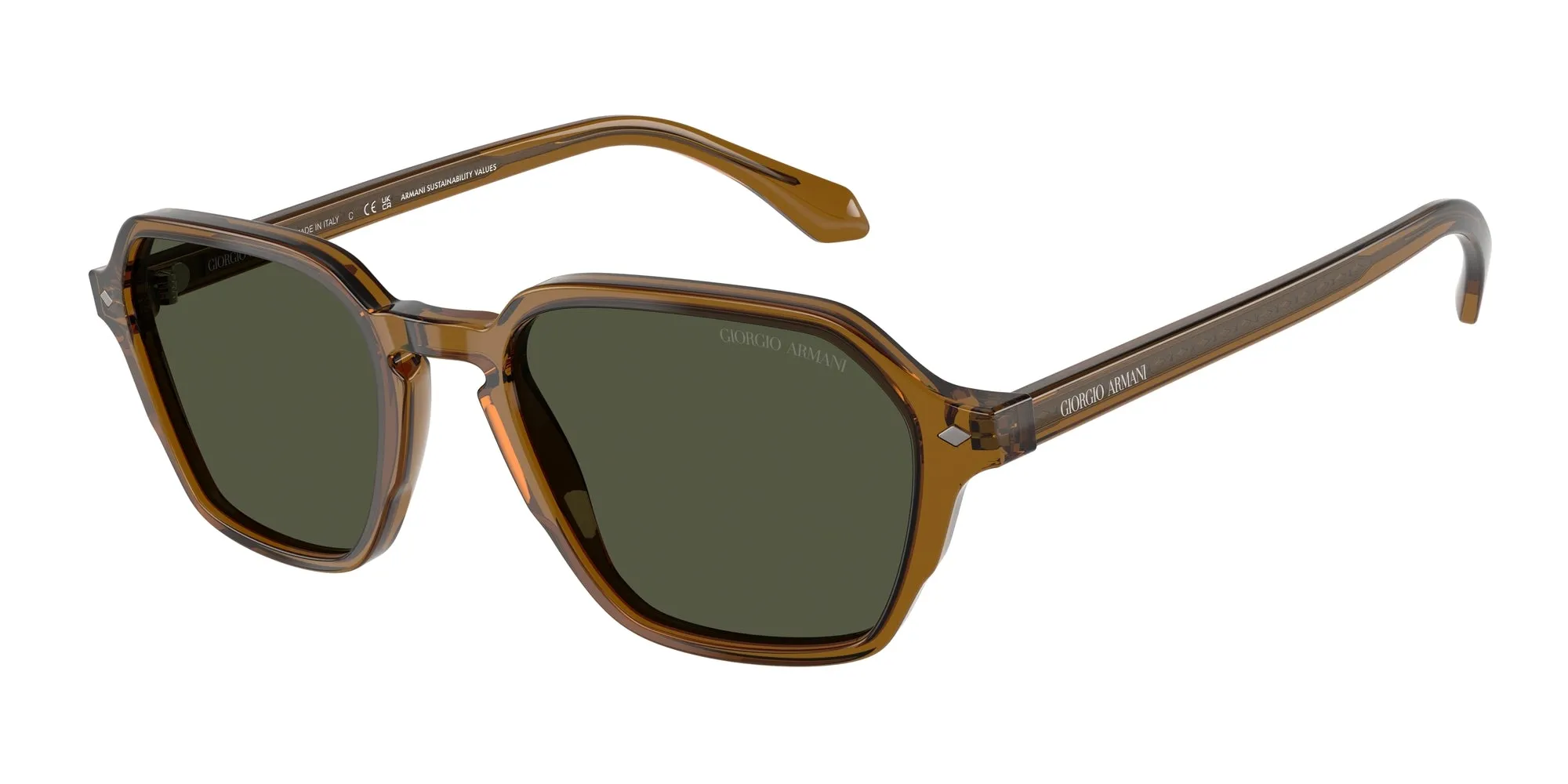 Giorgio Armani AR8220 617231 Occhiali da sole Acetato Verde Verde Squadrata Normale - immagine 1