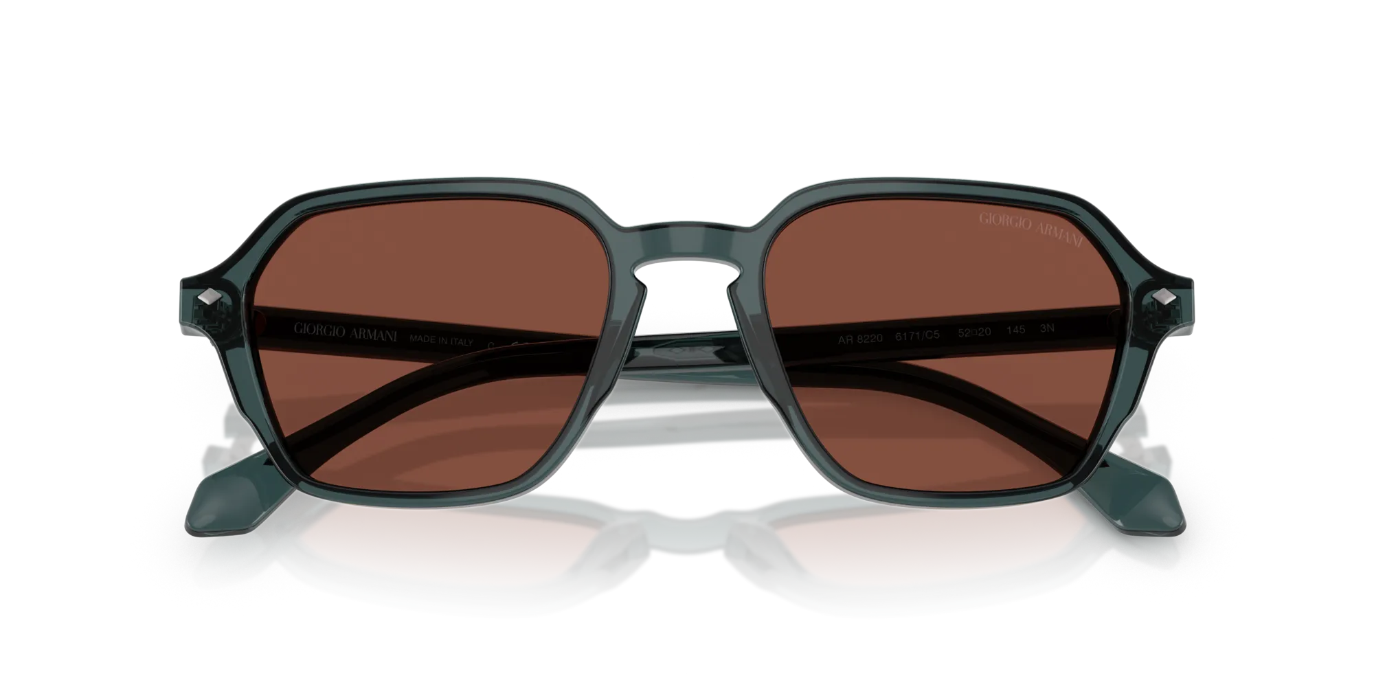 Giorgio Armani AR8220 6171C5 Occhiali da sole Acetato Grigio Rosso Squadrata Normale - immagine 2