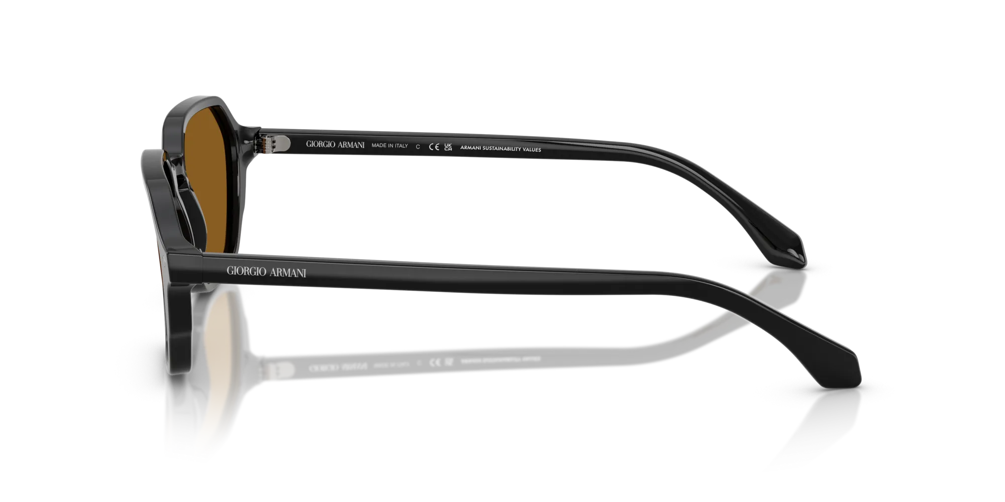 Giorgio Armani AR8220 587553 Occhiali da sole Acetato Nero Marrone Squadrata Normale - immagine 4