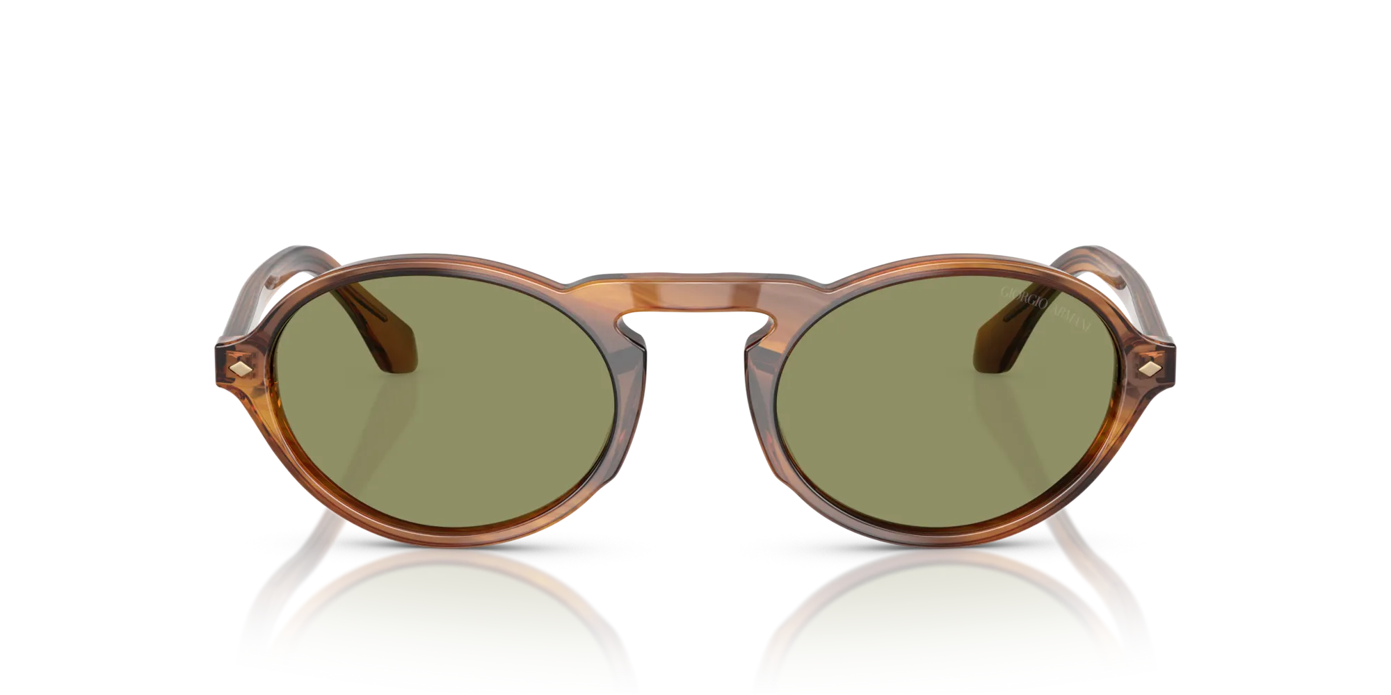 Giorgio Armani AR8219U 616314 Occhiali da sole Acetato Tartaruga Verde Rotonda Normale - immagine 3