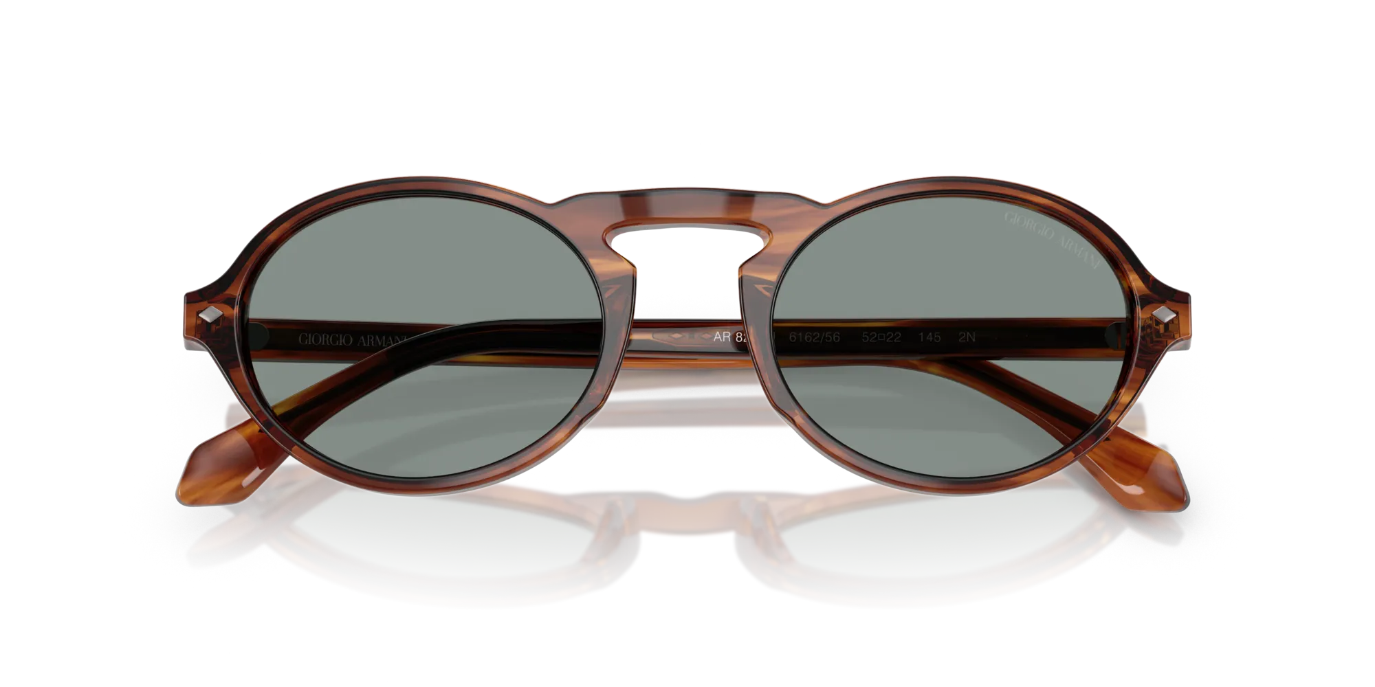 Giorgio Armani AR8219U 616256 Occhiali da sole Acetato Tartaruga Blu Rotonda Normale - immagine 2