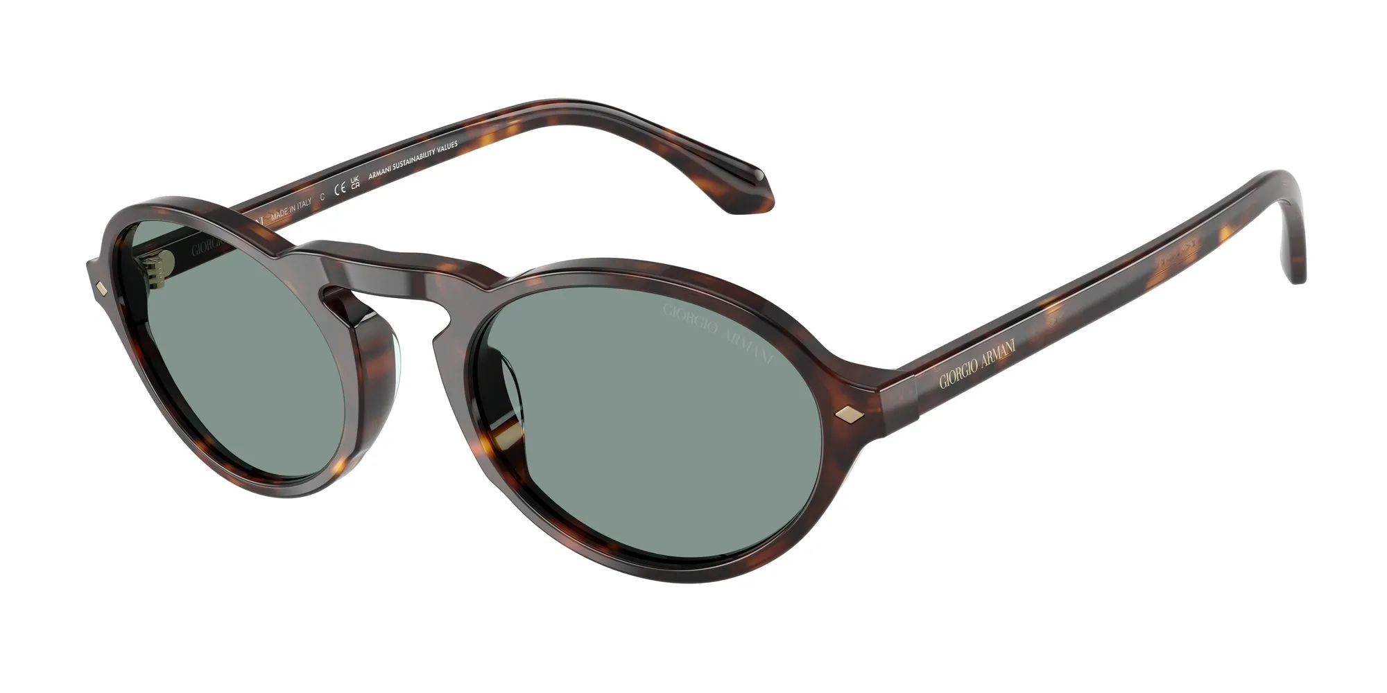 Giorgio Armani AR8219U 587956 Occhiali da sole Acetato Tartaruga Grigio Rotonda Normale - immagine 1