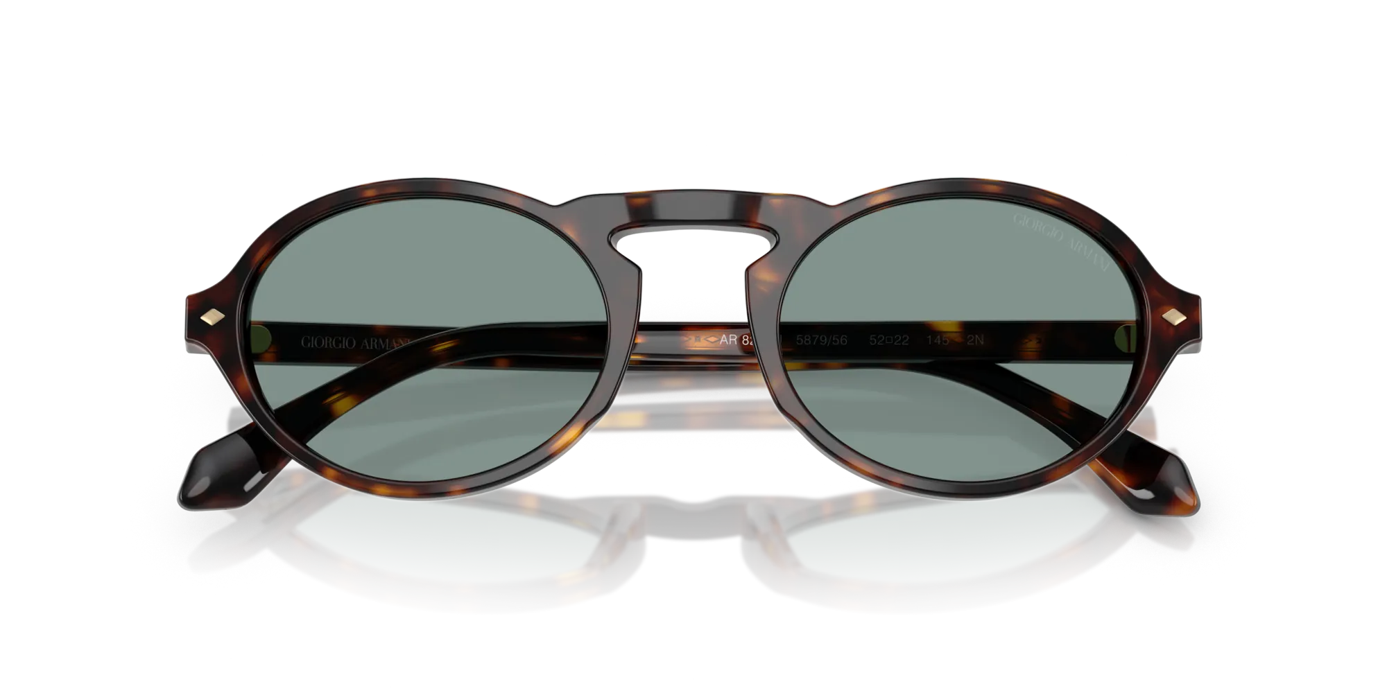 Giorgio Armani AR8219U 587956 Occhiali da sole Acetato Tartaruga Grigio Rotonda Normale - immagine 2