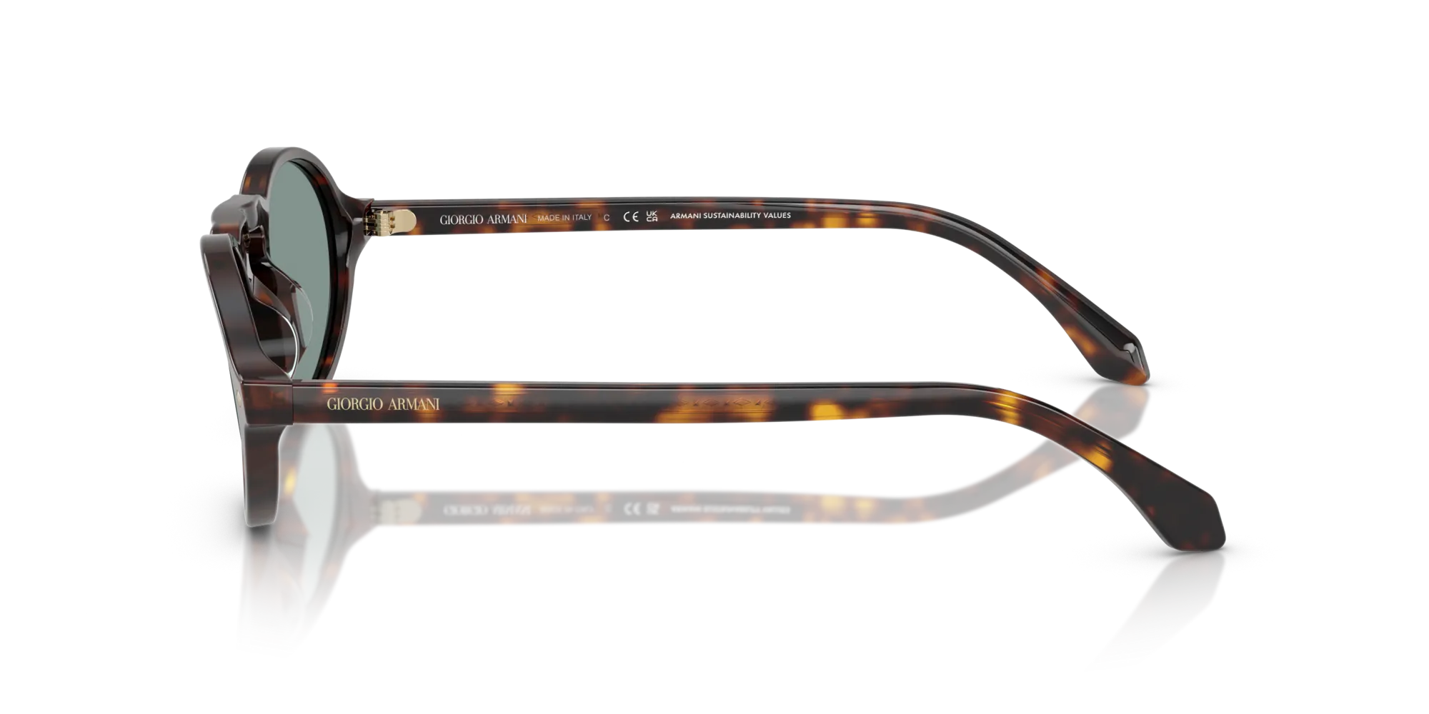 Giorgio Armani AR8219U 587956 Occhiali da sole Acetato Tartaruga Grigio Rotonda Normale - immagine 4