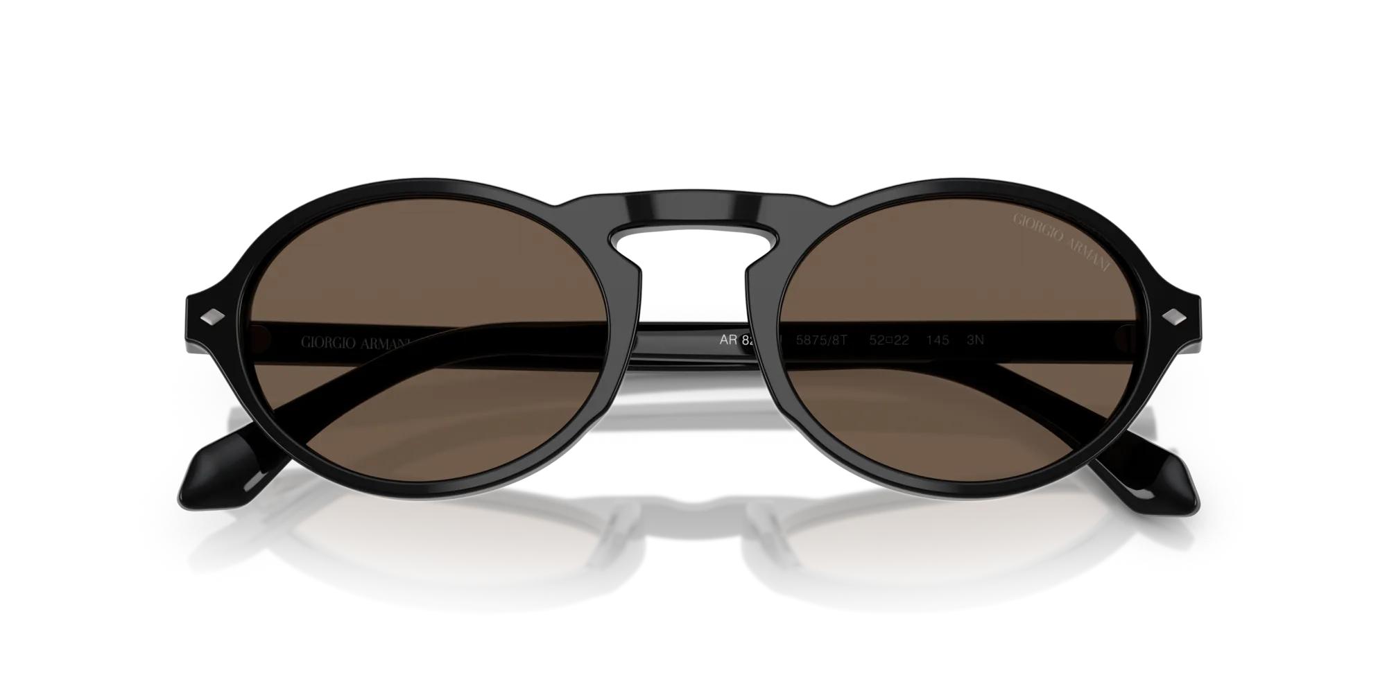 Giorgio Armani AR8219U 58758T Occhiali da sole Acetato Nero Marrone Rotonda Normale - immagine 2