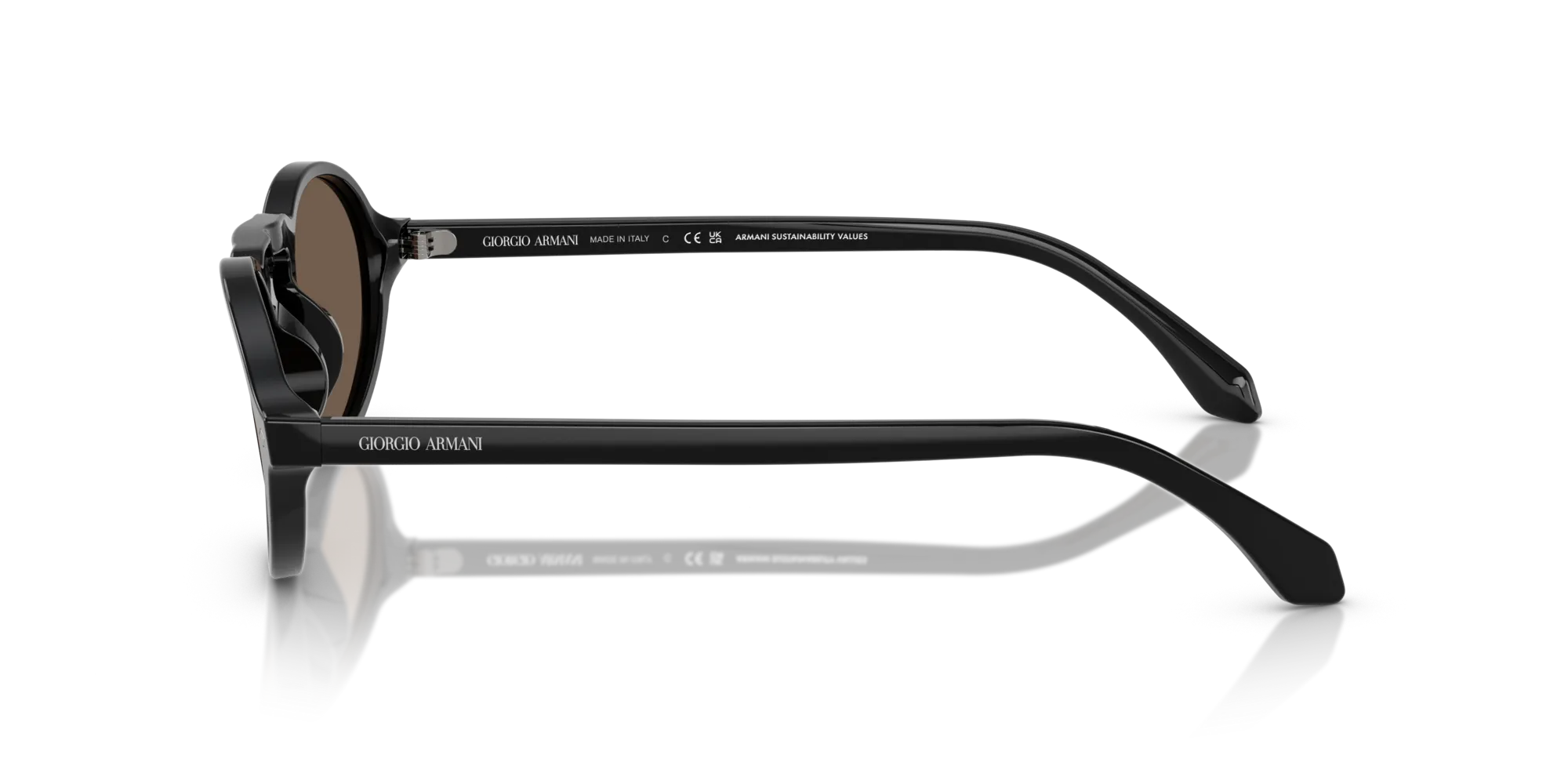 Giorgio Armani AR8219U 58758T Occhiali da sole Acetato Nero Marrone Rotonda Normale - immagine 4