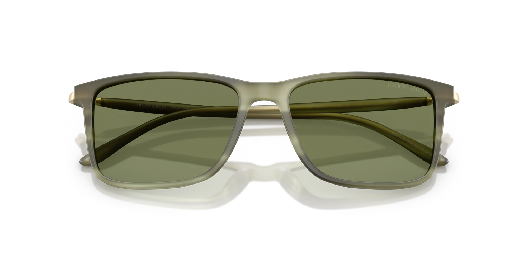 Giorgio Armani AR8218 61682A Occhiali da sole Acetato Tartaruga Verde Squadrata Normale - immagine 2