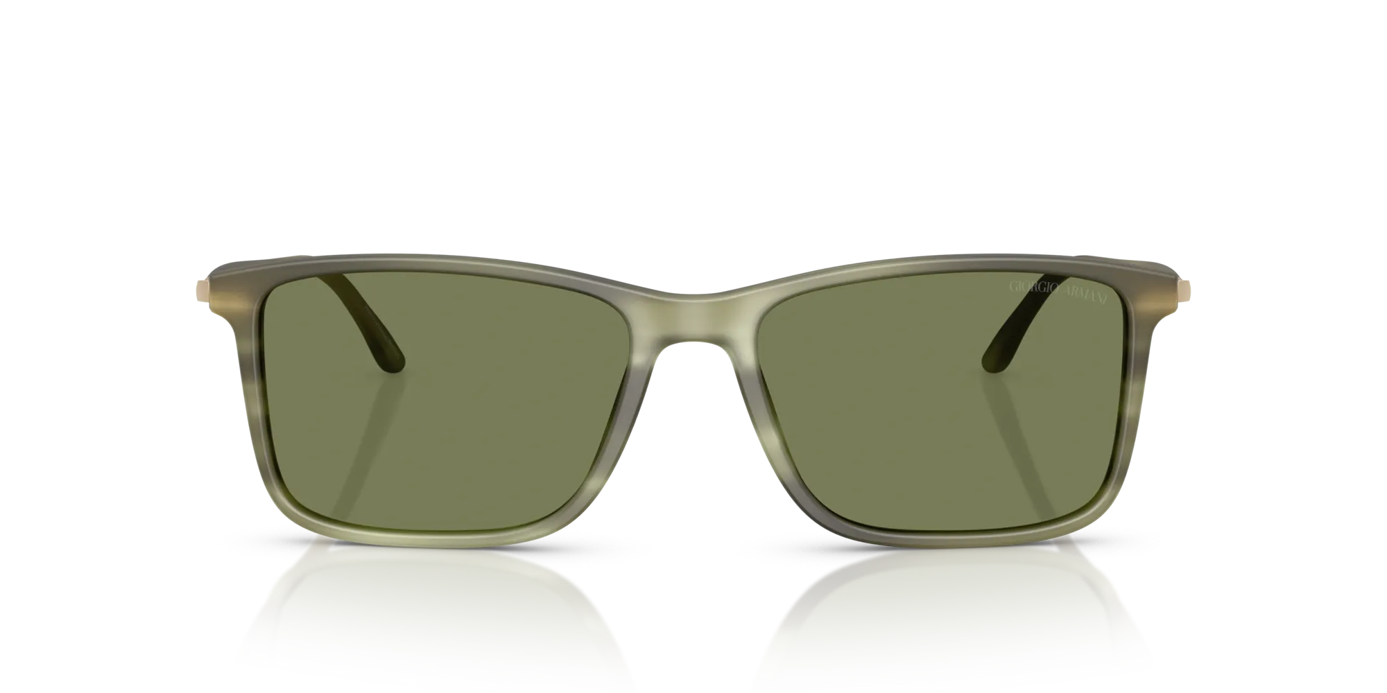 Giorgio Armani AR8218 61682A Occhiali da sole Acetato Tartaruga Verde Squadrata Normale - immagine 3