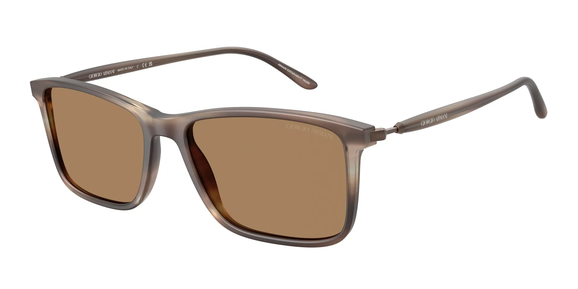 Giorgio Armani AR8218 6167M4 Occhiali da sole Acetato Marrone Marrone Squadrata Fotocromatiche - immagine 1