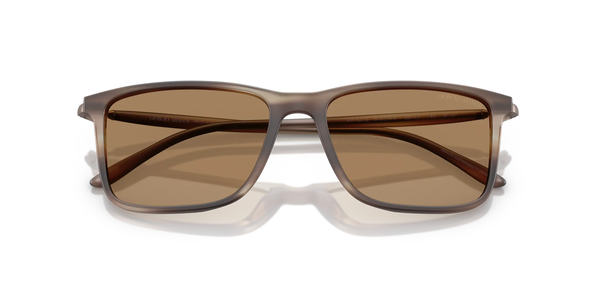 Giorgio Armani AR8218 6167M4 Occhiali da sole Acetato Marrone Marrone Squadrata Fotocromatiche - immagine 2