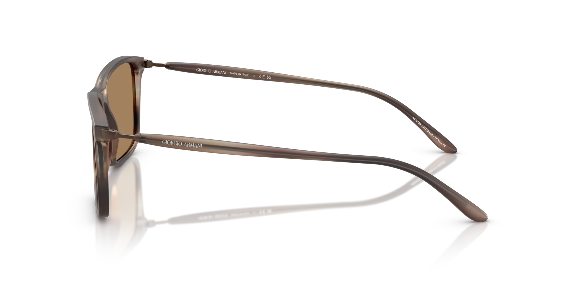 Giorgio Armani AR8218 6167M4 Occhiali da sole Acetato Marrone Marrone Squadrata Fotocromatiche - immagine 4