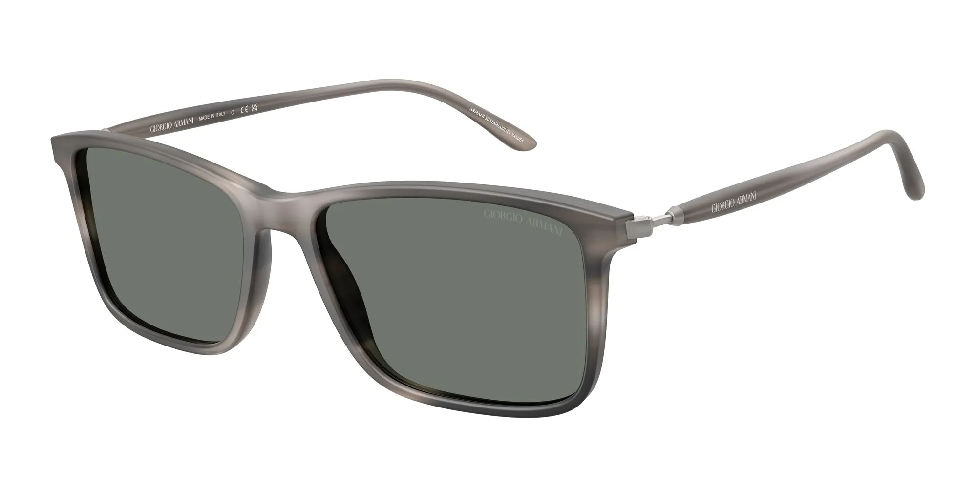 Giorgio Armani AR8218 616611 Occhiali da sole Acetato Grigio Grigio Squadrata Normale - immagine 1