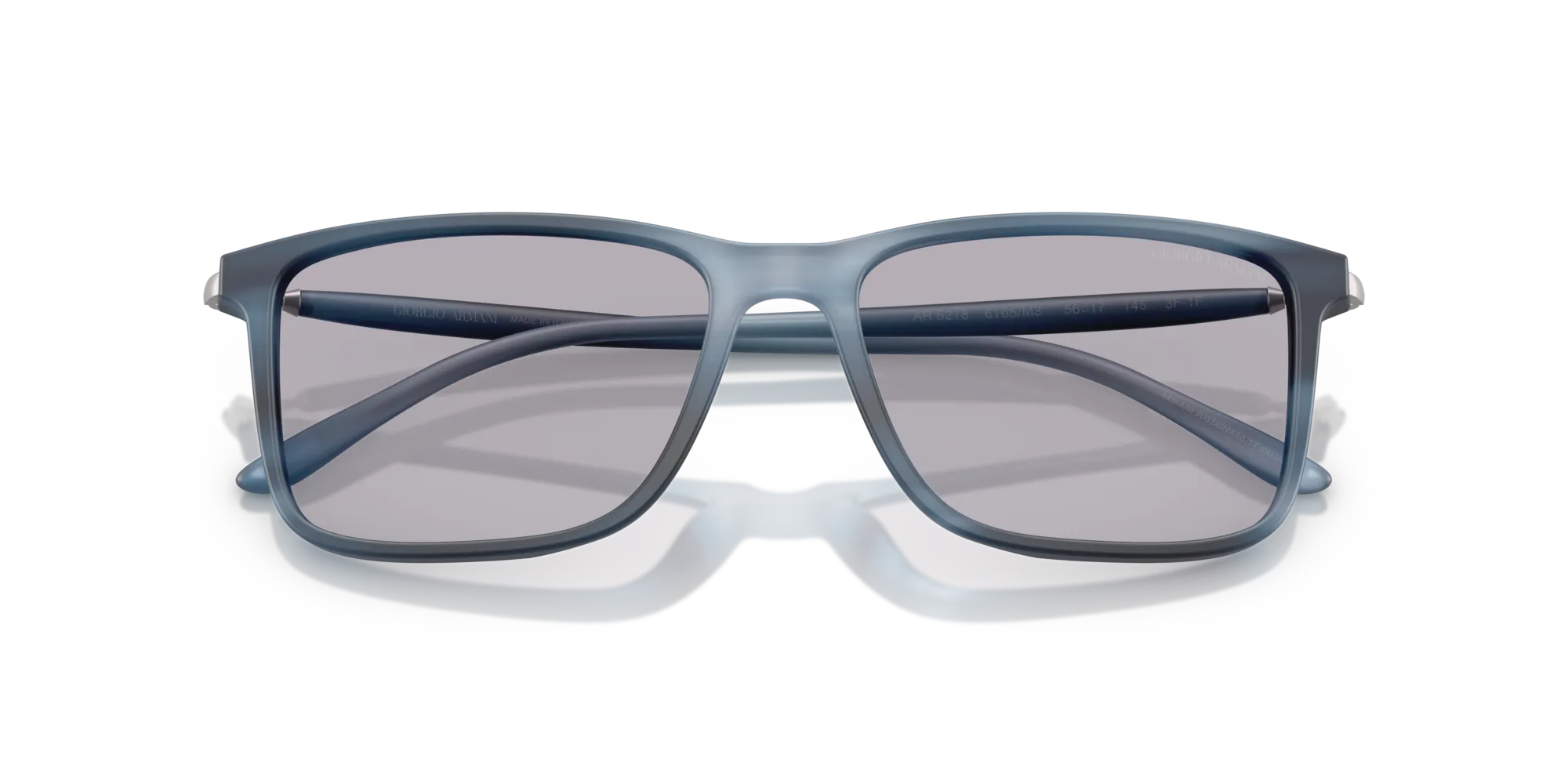 Giorgio Armani AR8218 6165M3 Occhiali da sole Acetato Blu Grigio Squadrata Fotocromatiche - immagine 2