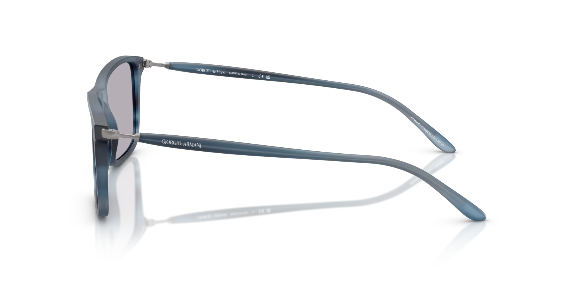 Giorgio Armani AR8218 6165M3 Occhiali da sole Acetato Blu Grigio Squadrata Fotocromatiche - immagine 4