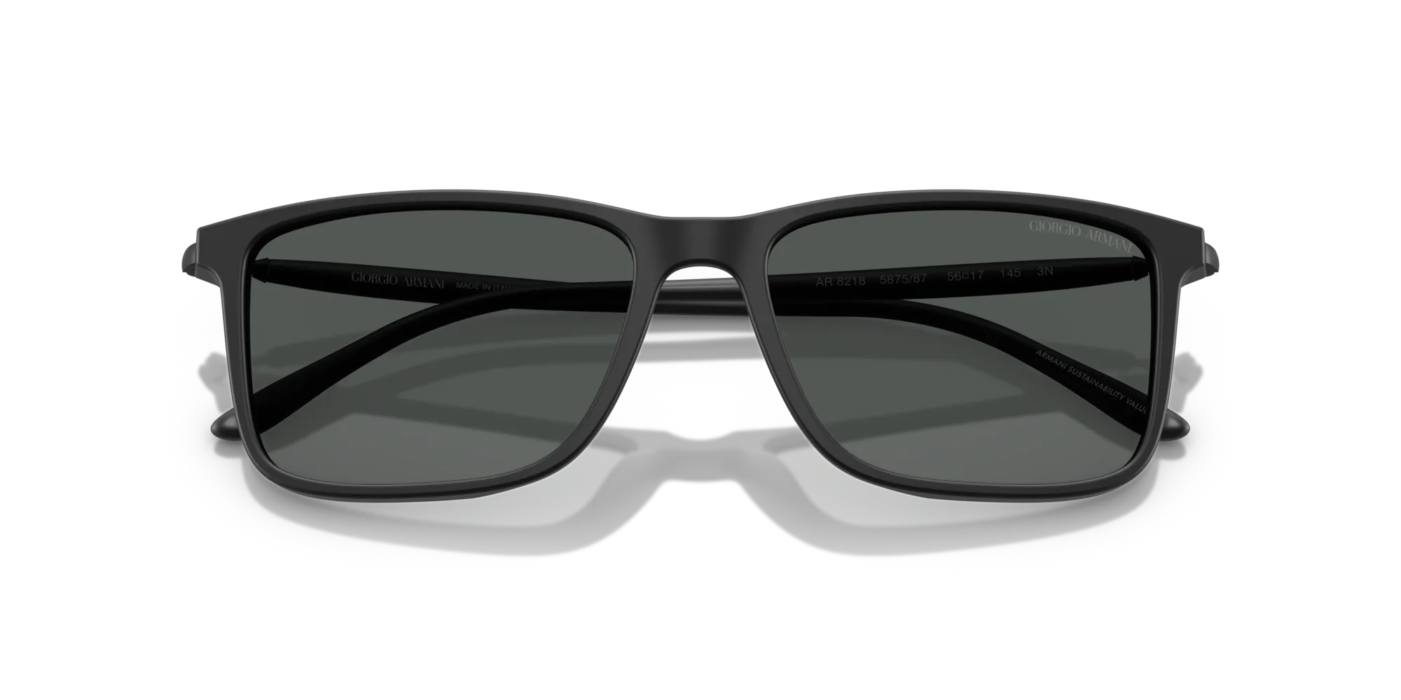 Giorgio Armani AR8218 587587 Occhiali da sole Acetato Nero Grigio Squadrata Normale - immagine 2