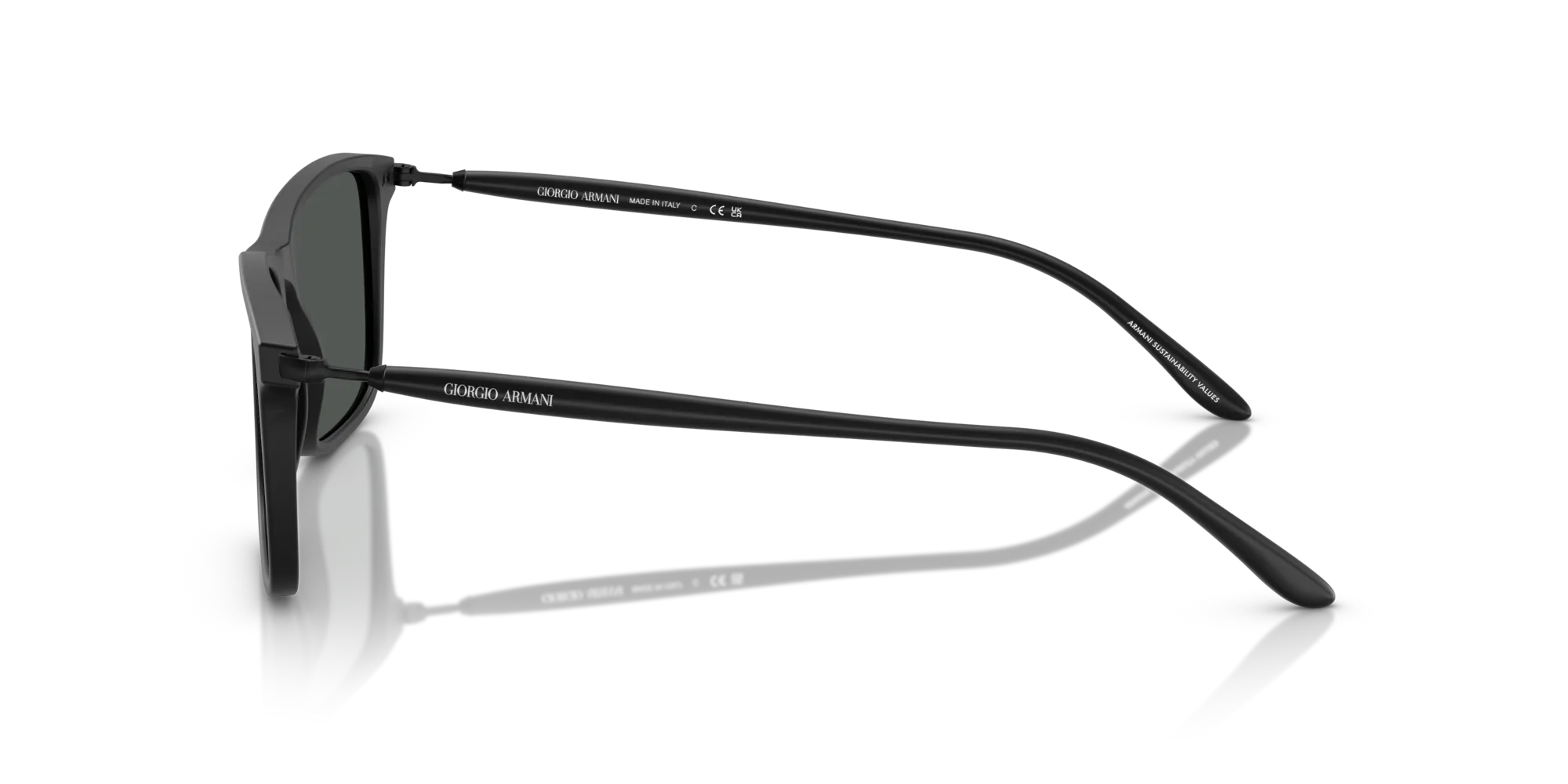 Giorgio Armani AR8218 587587 Occhiali da sole Acetato Nero Grigio Squadrata Normale - immagine 4