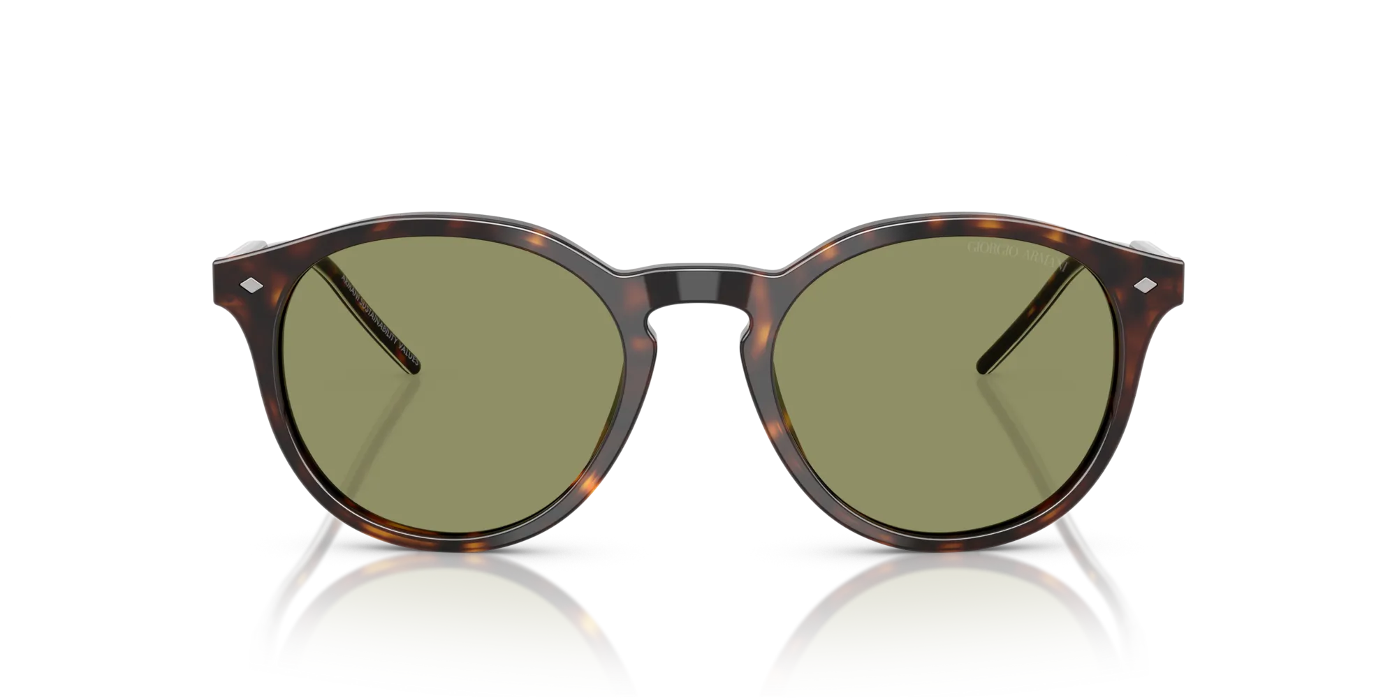 Giorgio Armani AR8211 587914 Occhiali da sole Acetato Tartaruga Verde Pantos Normale - immagine 3
