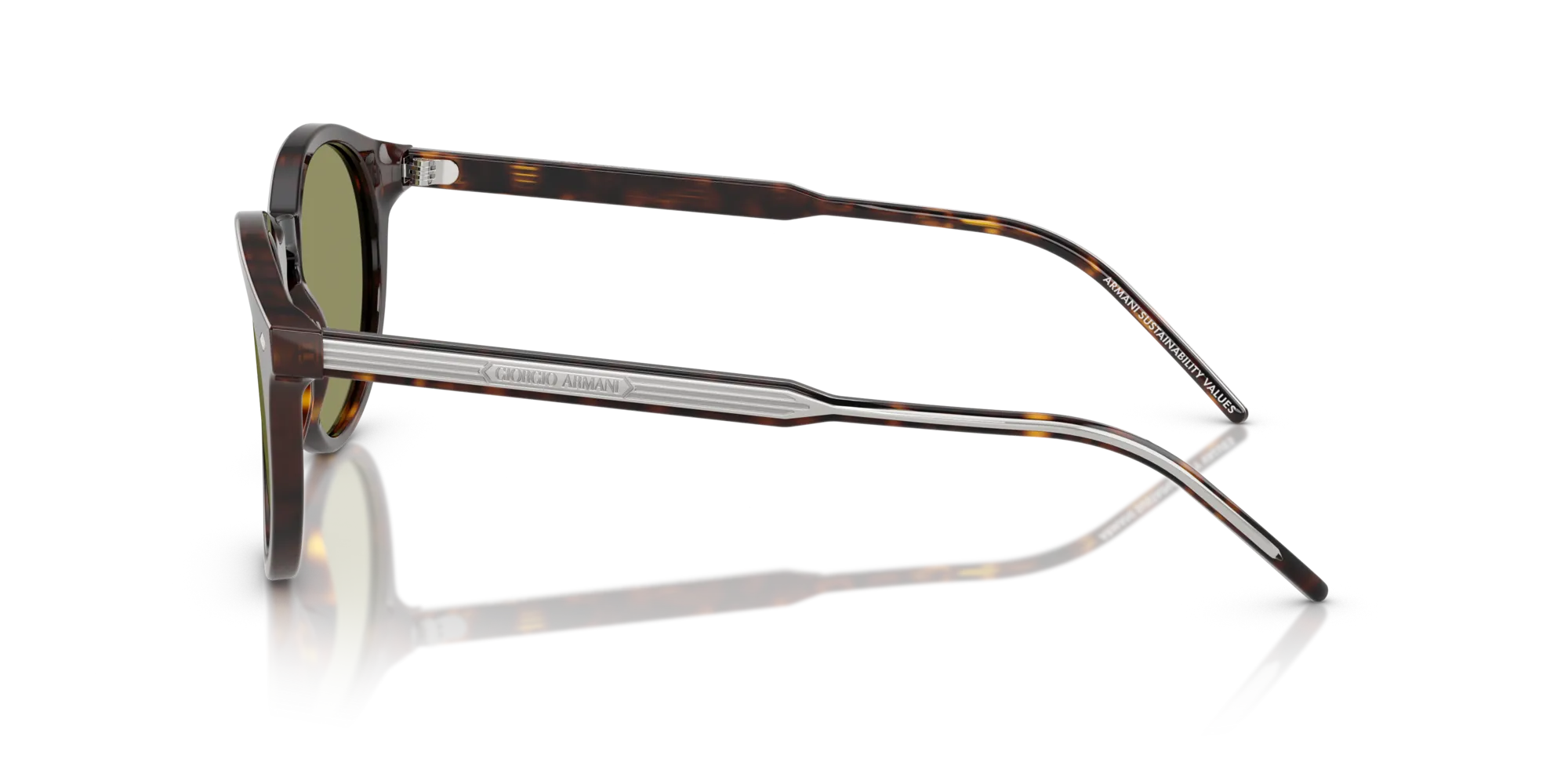 Giorgio Armani AR8211 587914 Occhiali da sole Acetato Tartaruga Verde Pantos Normale - immagine 4