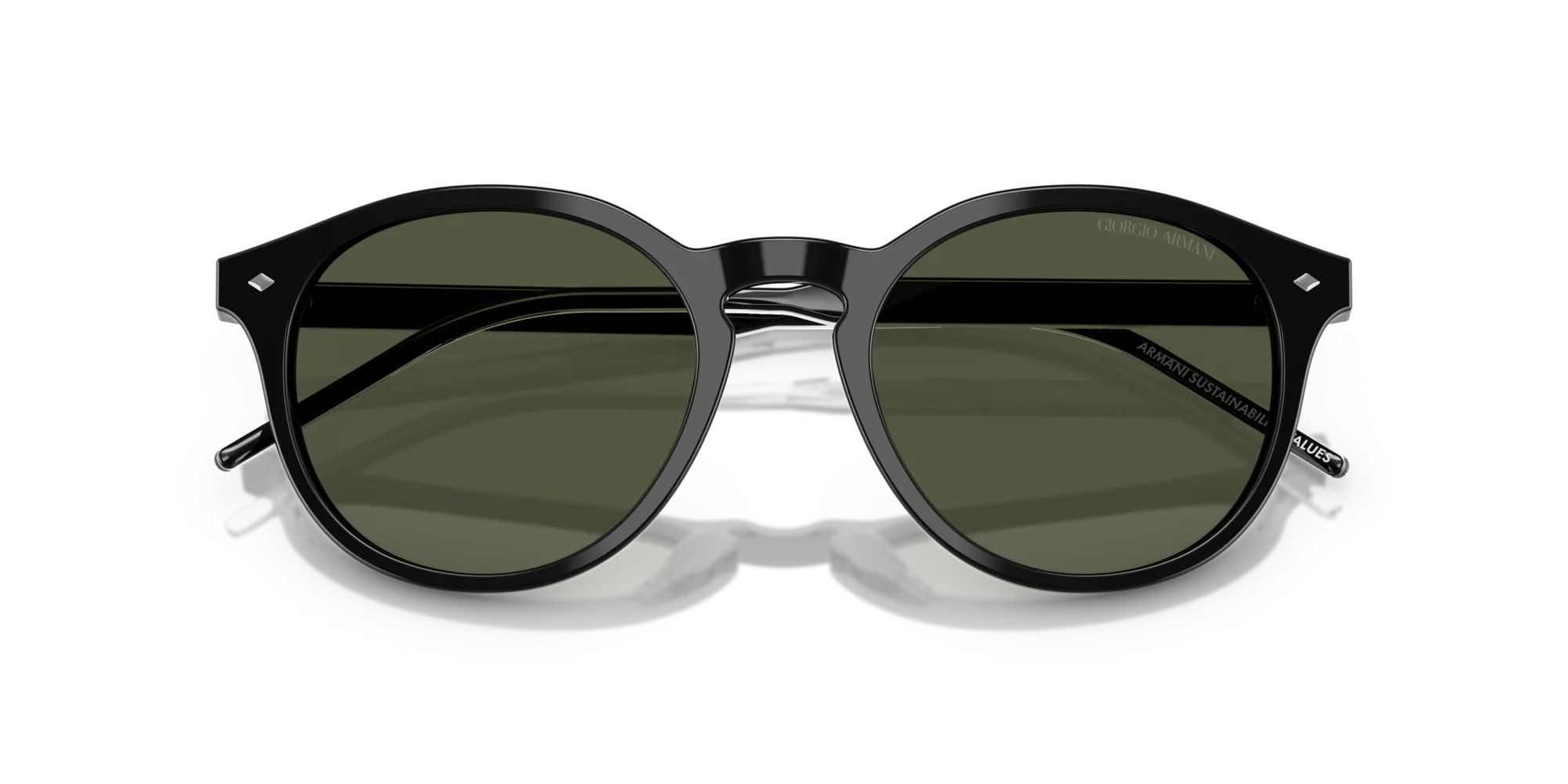 Giorgio Armani AR8211 587531 Occhiali da sole Acetato Nero Verde Pantos Normale - immagine 2