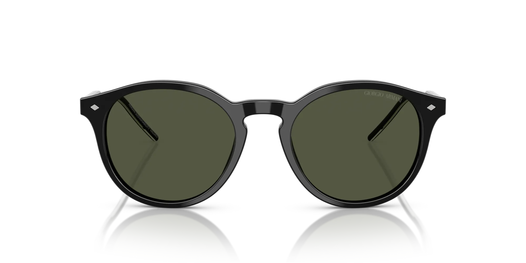 Giorgio Armani AR8211 587531 Occhiali da sole Acetato Nero Verde Pantos Normale - immagine 3