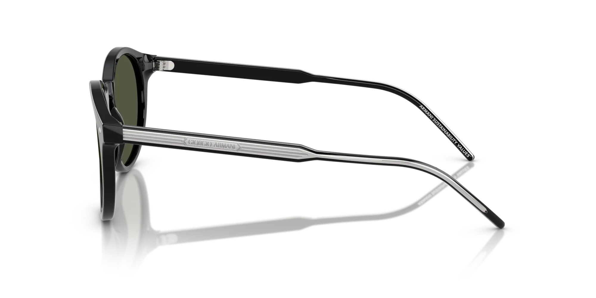 Giorgio Armani AR8211 587531 Occhiali da sole Acetato Nero Verde Pantos Normale - immagine 4