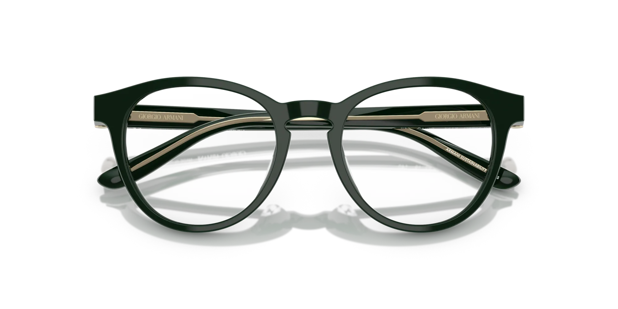 Giorgio Armani AR7266U 6173 Montature da vista Acetato Verde Trasparente Pantos Normale - immagine 2