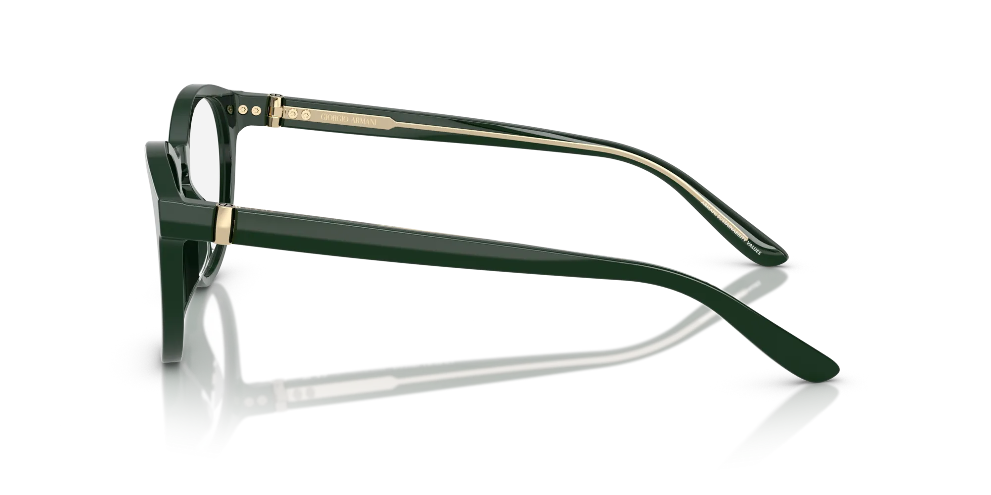 Giorgio Armani AR7266U 6173 Montature da vista Acetato Verde Trasparente Pantos Normale - immagine 4