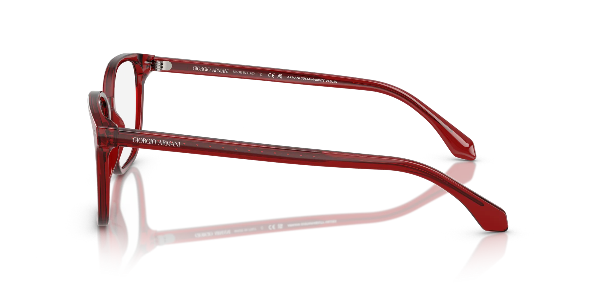 Giorgio Armani AR7265 6170 Montature da vista Acetato Rosso Trasparente Pillow Normale - immagine 4